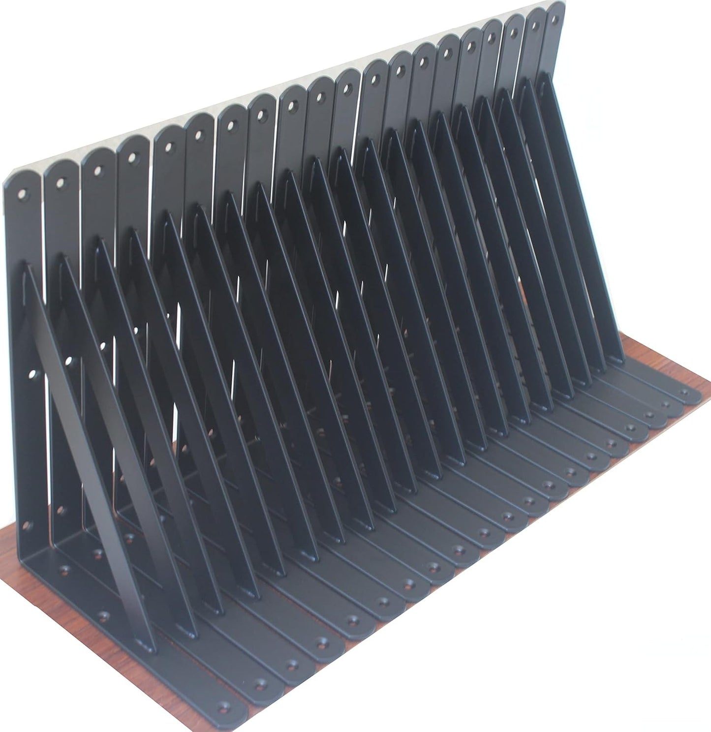 20 Pack L11 x H 8" Black Heavy Duty Shelf Brackets with Screws Metal Shelf Brackets Shelf Support Angle Brackets for Shelves L Brackets Heavy Duty Floating Shelf