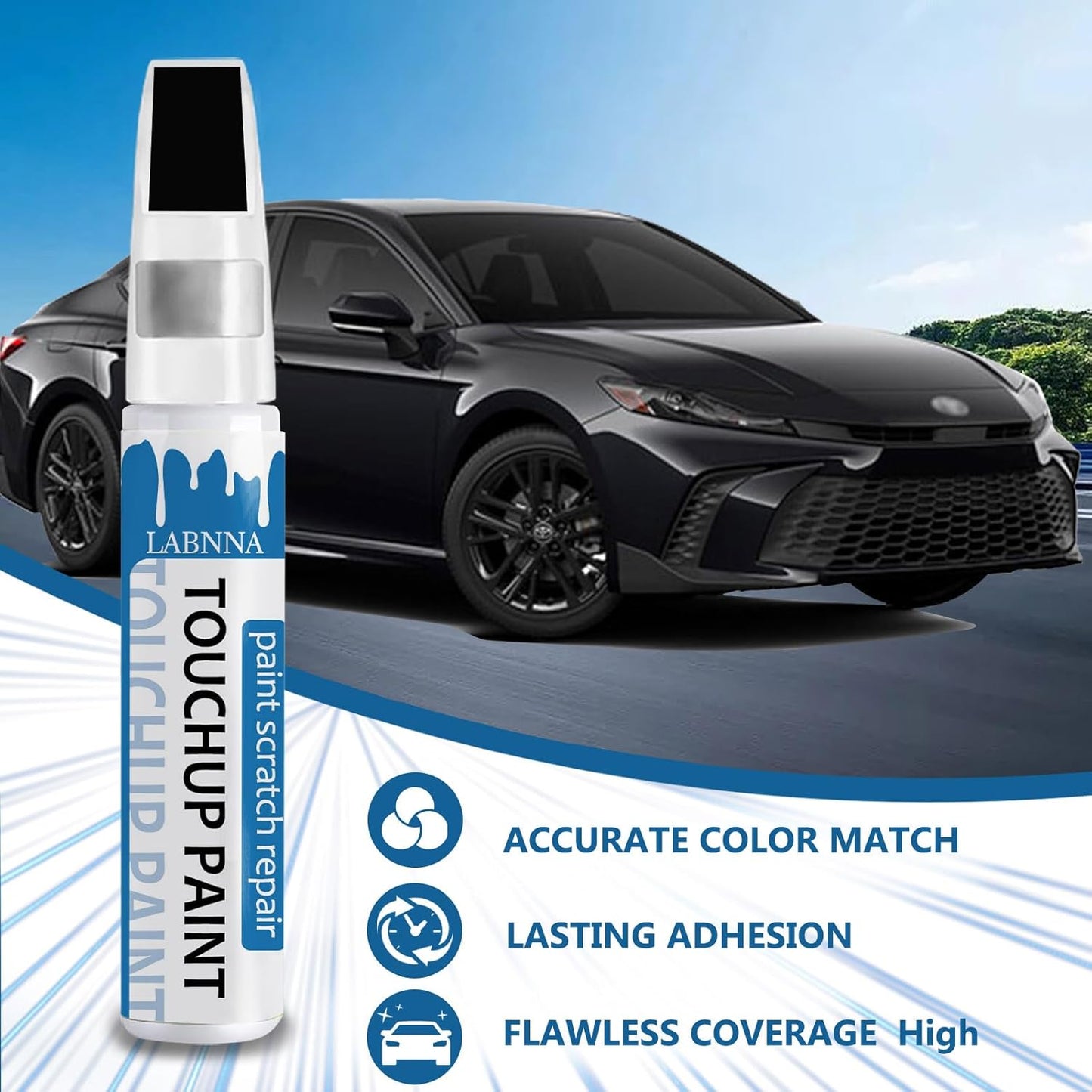 Silver Sky Metallic(1D6) Touch Up Paint for Toyota-Exact Match 2 in 1 touchup Paint Pen for Chips and Nicks Repair Car Paint Scratch Repair Kit