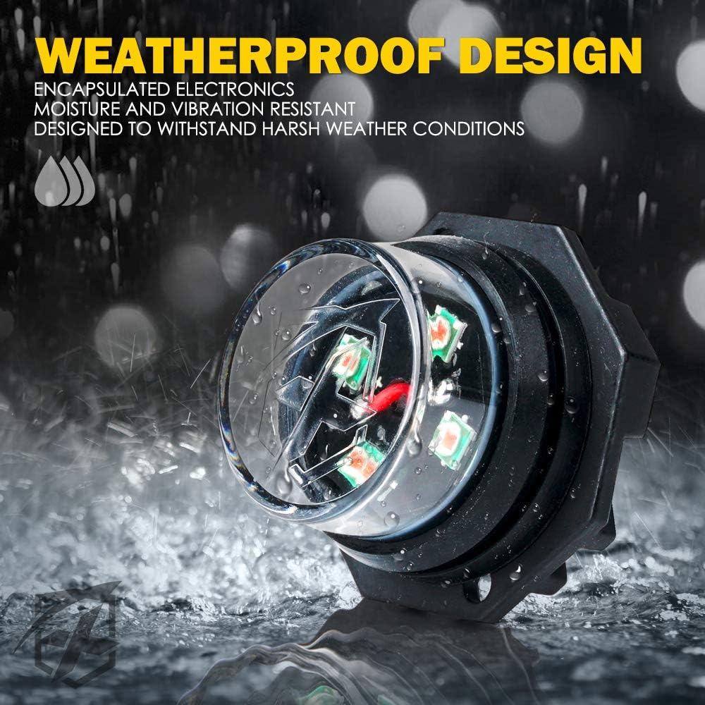 Xprite White Amber LED Hideaway Strobe Lights Kit 20 Flashing Patterns w/Control Panel Headlights Taillights Fog Marker Light Mounting, for Construction Emergency Vehicles Trucks SUV Vans Cars 6 PCs