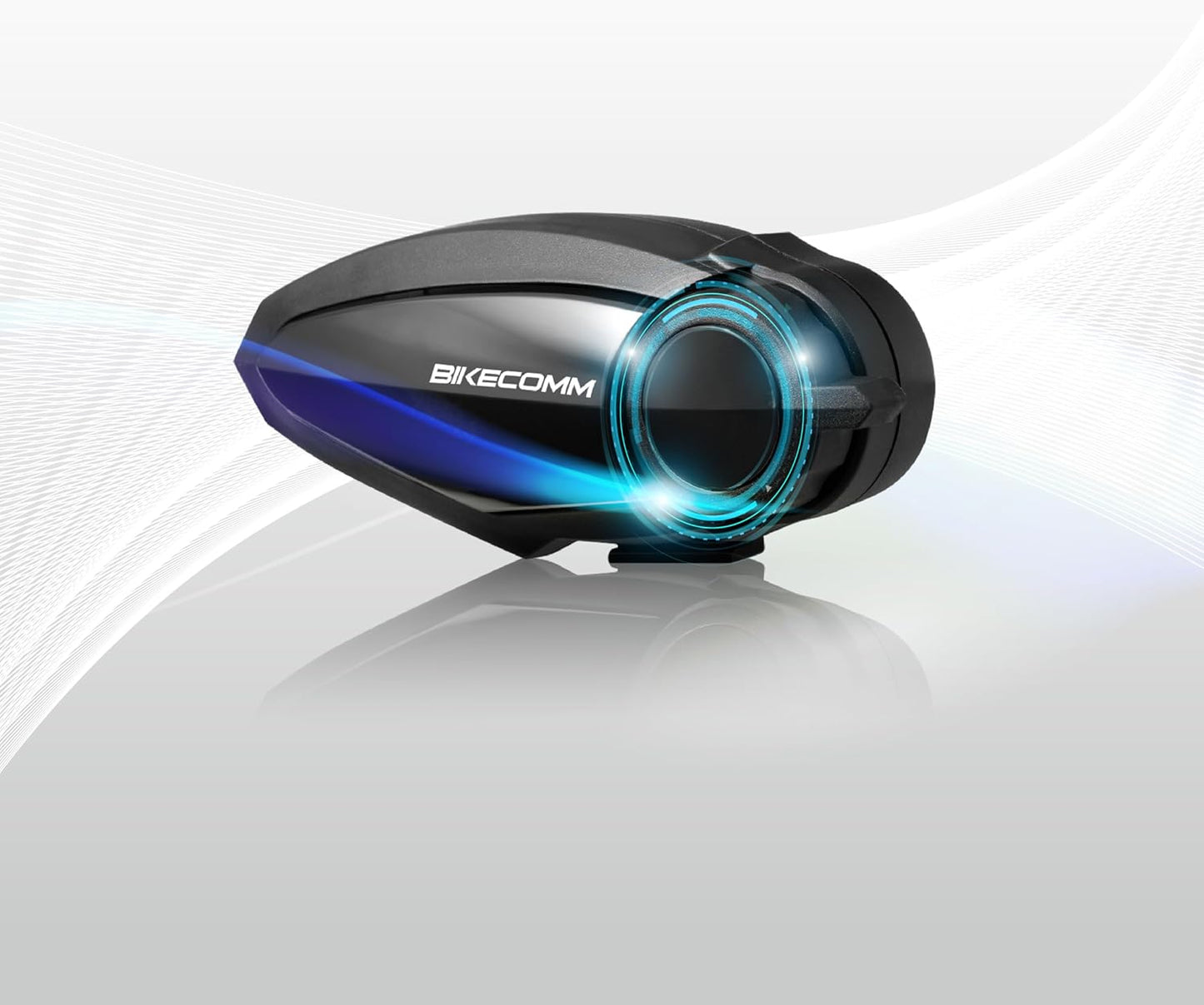 BK-S2 Motorcycle Bluetooth Intercom Headset - Helmet Communication System, Waterproof Speaker, Voice Comm Earbuds, Helmet Headphone, Noise Cancellation (Single Black)