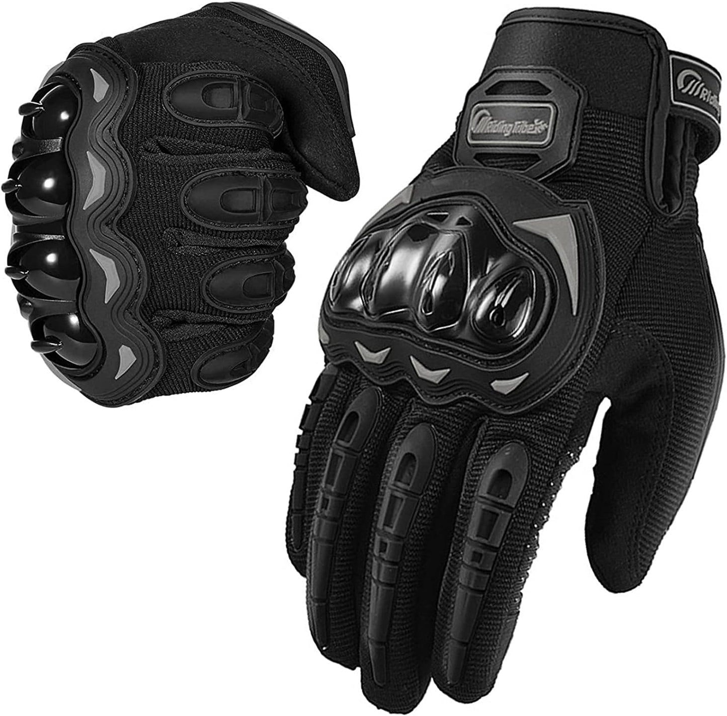 Motorcycle Gloves for Men and Women Full Finger Touchscreen Mountain Dirt Bike Gloves for Powersports BMX ATV MTB Driving Motocross Cycling Gloves(M, Black)