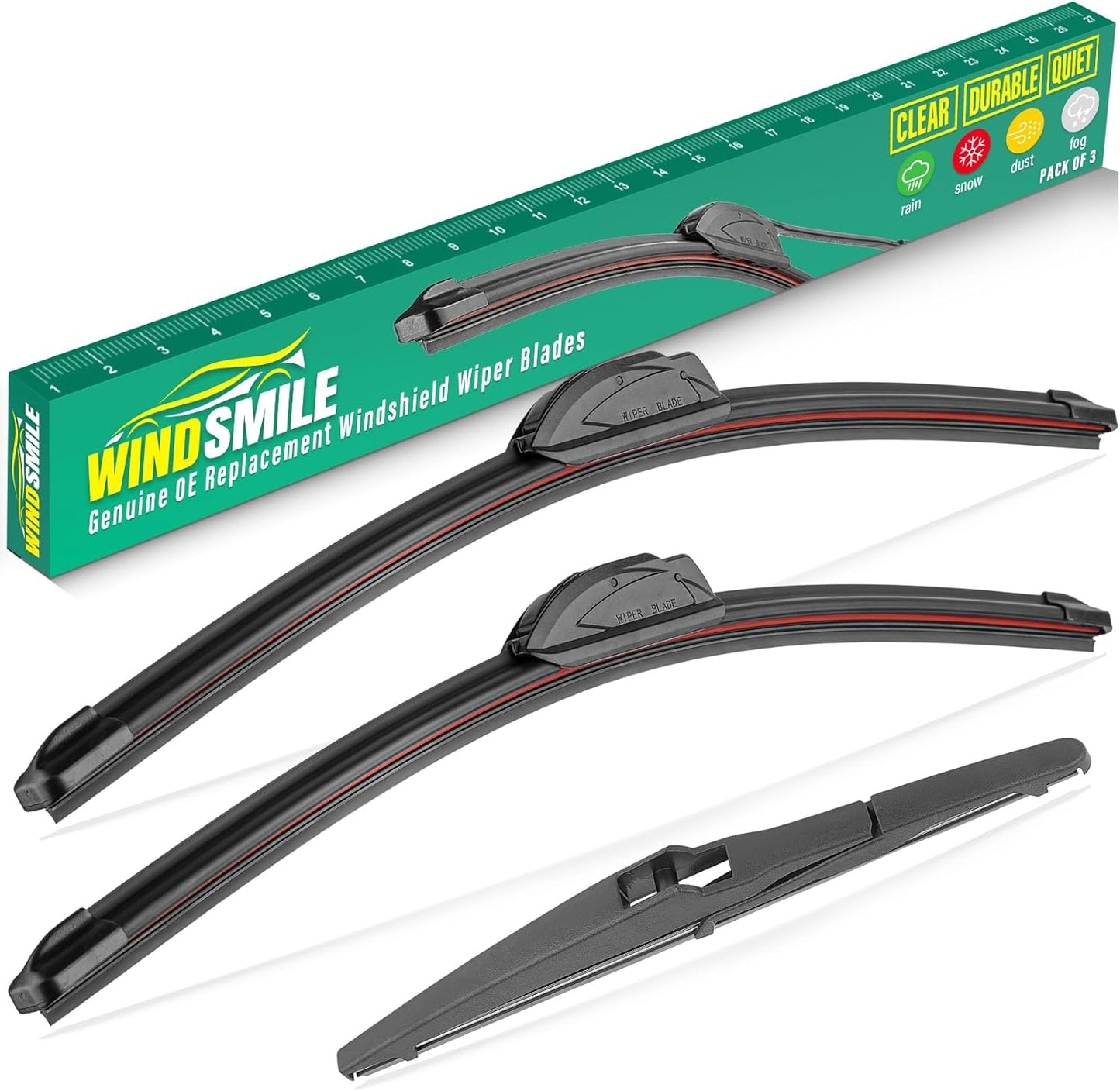 26" 16" 10" Windshield Wiper Blades Replacement for Toyota RAV4 2013 2014 2015 2016 2017 2018 Premium All Weather Front Rear Wipers Set - OEM Quality (Pack of 3)