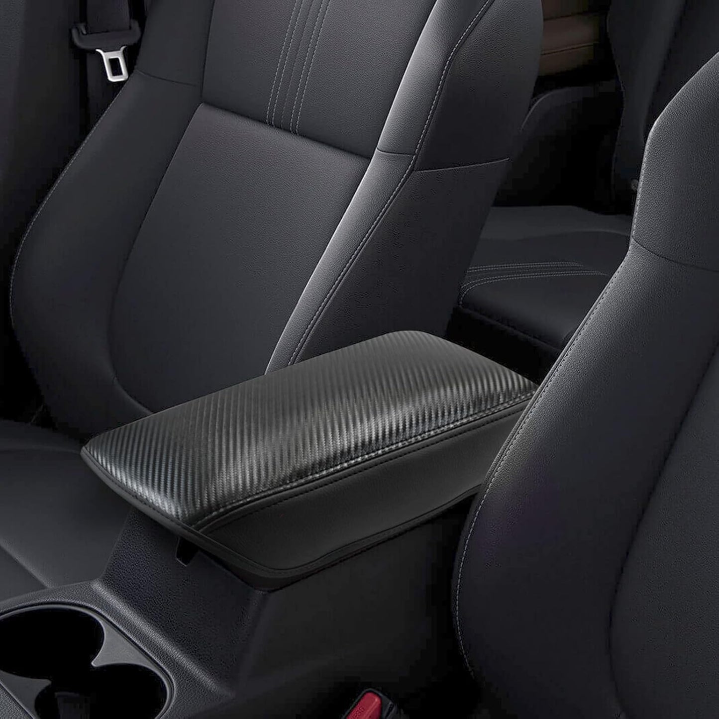 SXCY Fit for 2023 2024 Mitsubishi Outlander Armrest Cover FIT for 2022 2023 Outlander Center Console Cover for 2023 2024 Outlander Middle Console Cover for 2024 Outlander (Black Microfiber Leather)