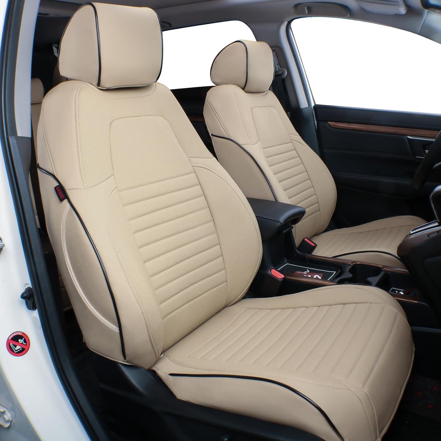 EKR Accord Car Seat Covers for Honda Accord EX-L,Touring,Sport,EX,Hybrid 2018 2019 2020 2021 2022(Rear Row 40/60 Split Backrest),Car Seat Protector,Waterproof Automotive Seat Covers,Leather(Beige)
