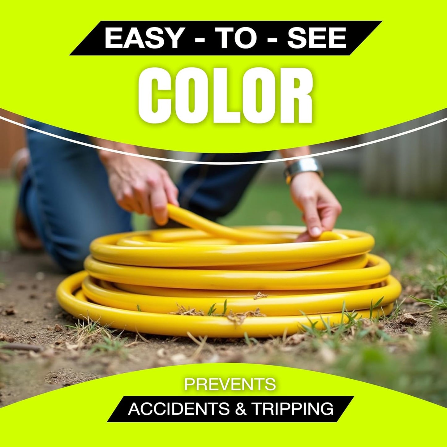 50ft Outdoor/Indoor Extension Cord 10/3 Gauge Ultra Heavy Duty 3 Prong SJTW, Waterproof, Flexible Cold-Resistant Long Power Cord,15A 125V 1875W, Yellow by LifeSupplyUSA