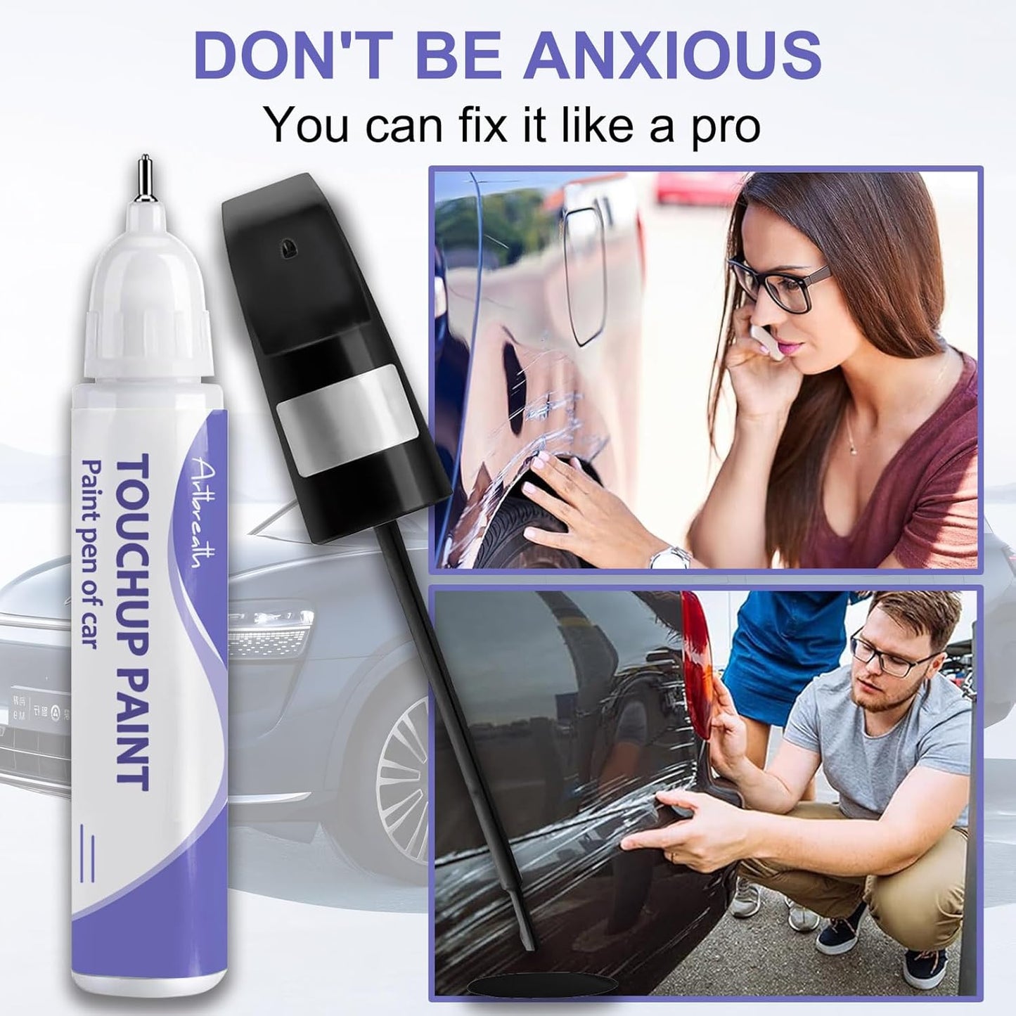Touch Up Paint for BMW Alpine White (300)-Exact Match–Chips and Nicks TouchUp Paint Pen Scratch Repair Car Accessories Car Paint Pen for Erase Car Scratches