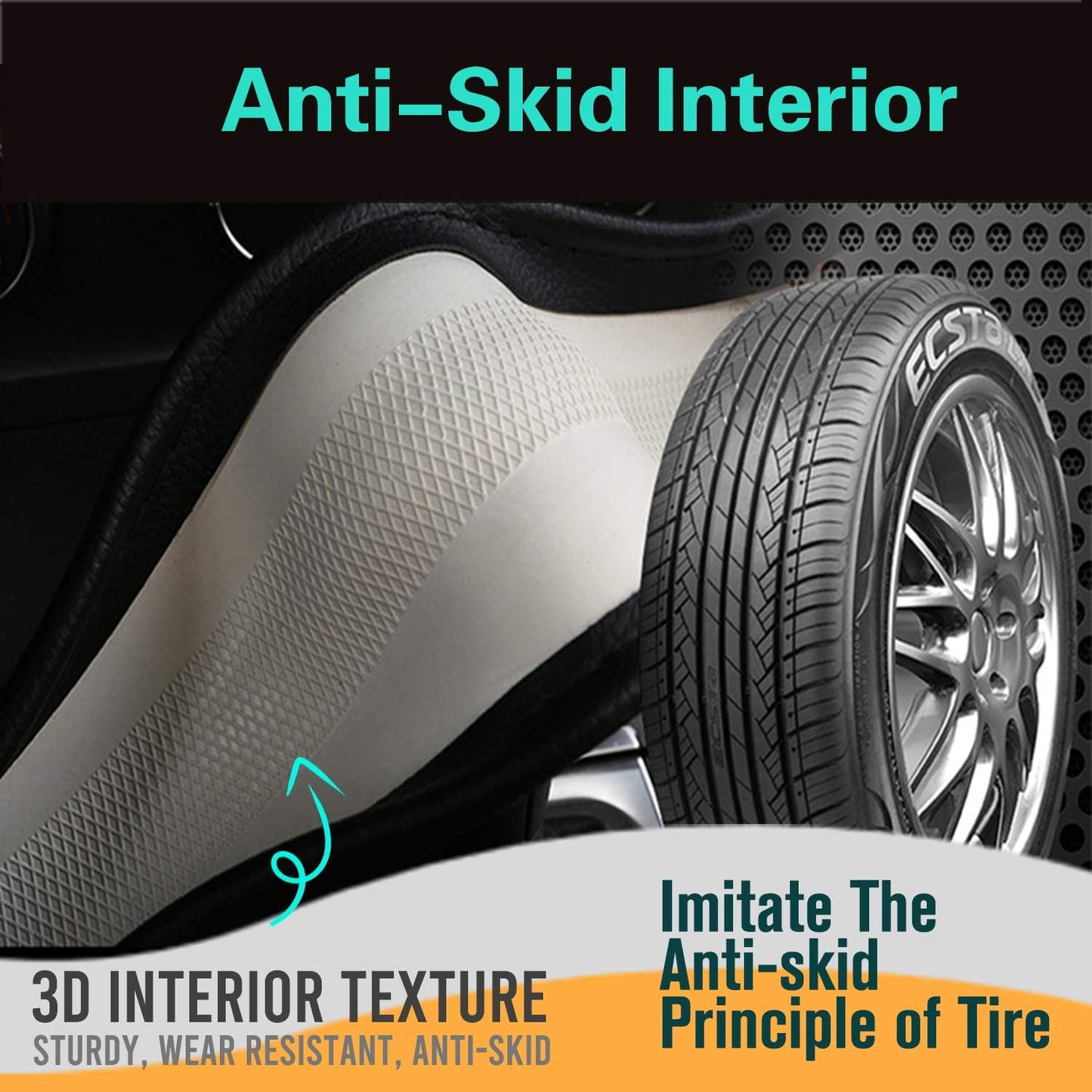 PINCTROT Small Size Steering Wheel Cover Great Grip with 3D Honeycomb Anti-Slip Design, 14 Inch (Purple)