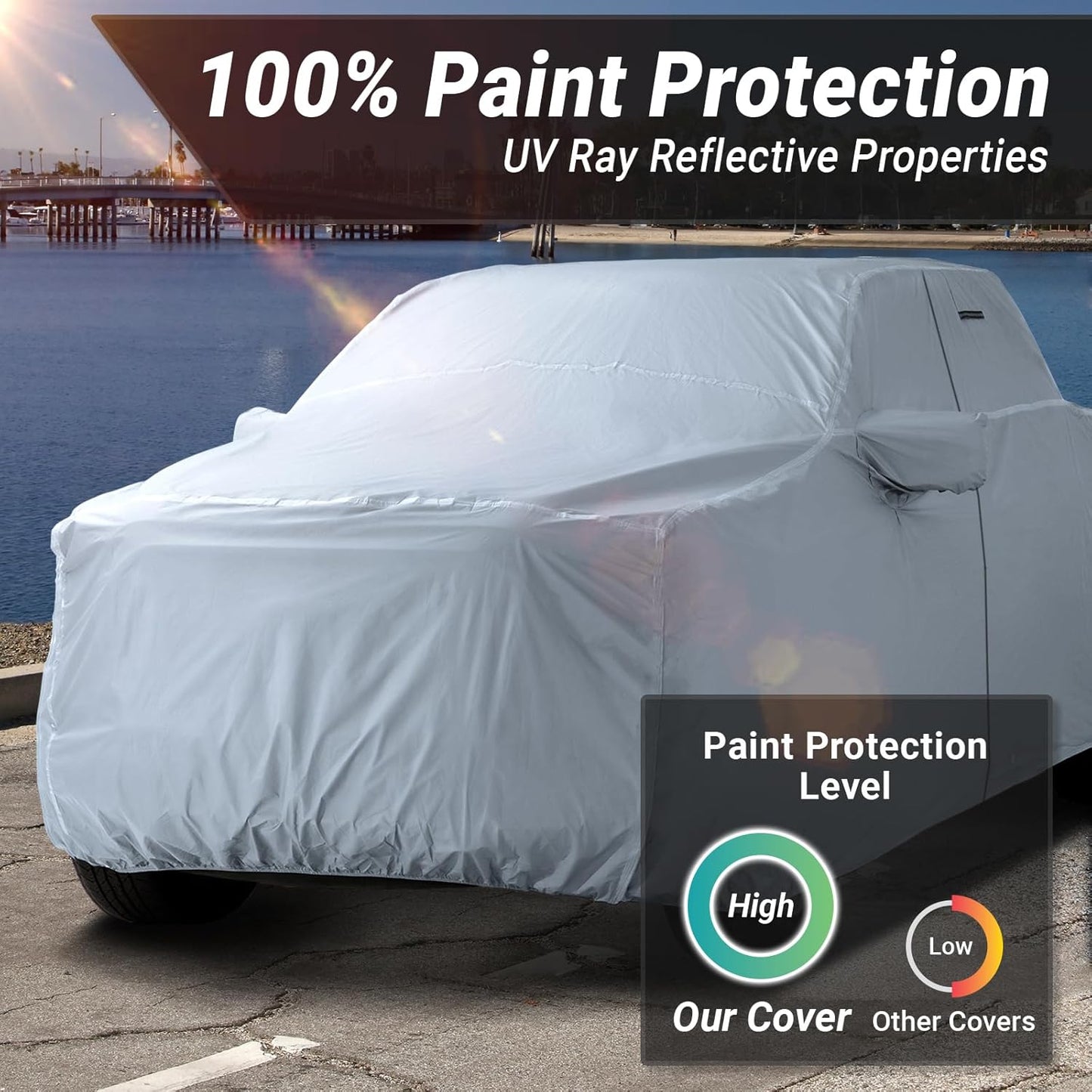 iCarCover Fits 2004-2008 F-150 SuperCrew Cab, 6.5 ft Regular Bed Ford Truck Cover Automobiles Form-Fit Padded Full Exterior Waterproof Automobiles Protection Covers