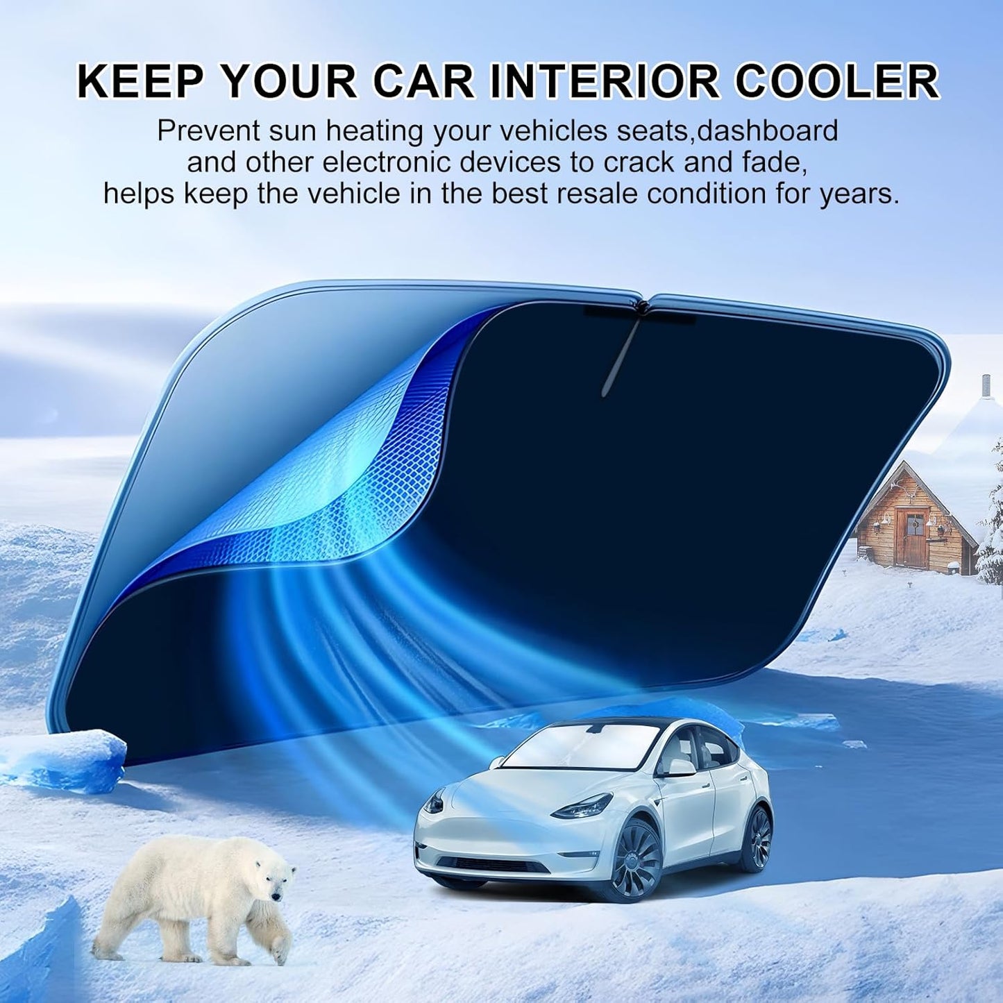 T TGBROS Windshield Sun Shade for Kia Soul 2020-2025 Accessories Foldable Sun Shield Front Window Sunshade Cover Sun Visor Cover Block Heat and Sun Protection