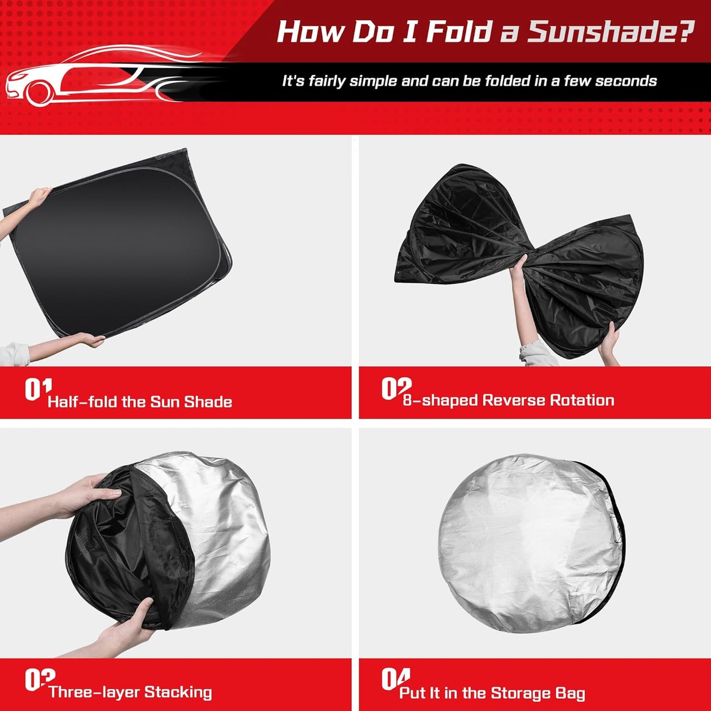 ARISMOTOR Windshield Sun Shade for Mazda 3 Mazda3 2019-2025, Custom Fit Foldable Front Window Sunshade Sun Visor Protector, Block UV Rays Keep Your Car Cooler