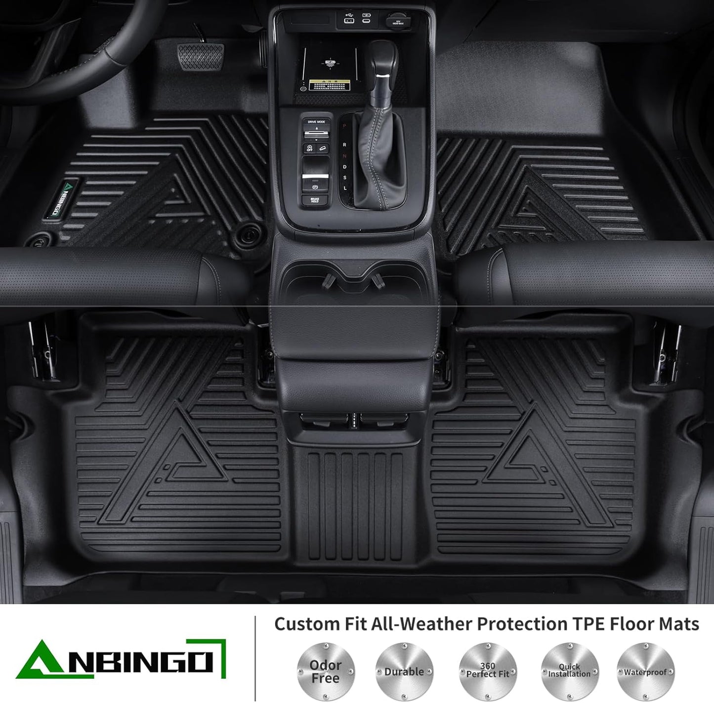 ANBINGO® Floor Mats Custom for 2019-2024 Kia Forte Waterproof Car Mats All Weather Guard Floor Liners 1st& 2nd Row Full Set, S | EX | FE | LX | LXS | GT | GT-Line
