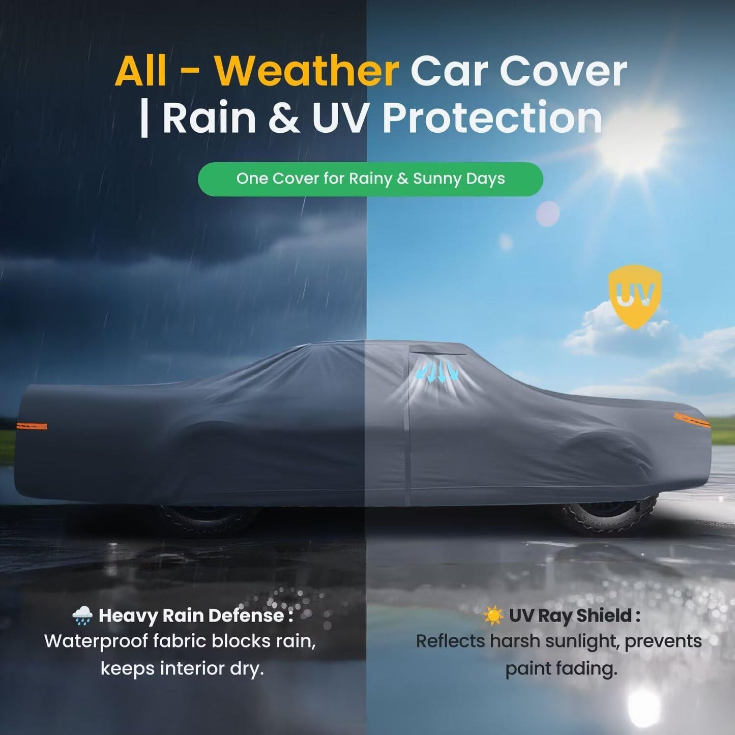 Waterproof Plymouth Fury(1956-1989) Car Cover with Breathable Vents, [2025 Upgrade] Premium Covers with Cotton Liner and Zipper Door, Sun Rain Snow Dust Uv Protection.(Gift with Towel)