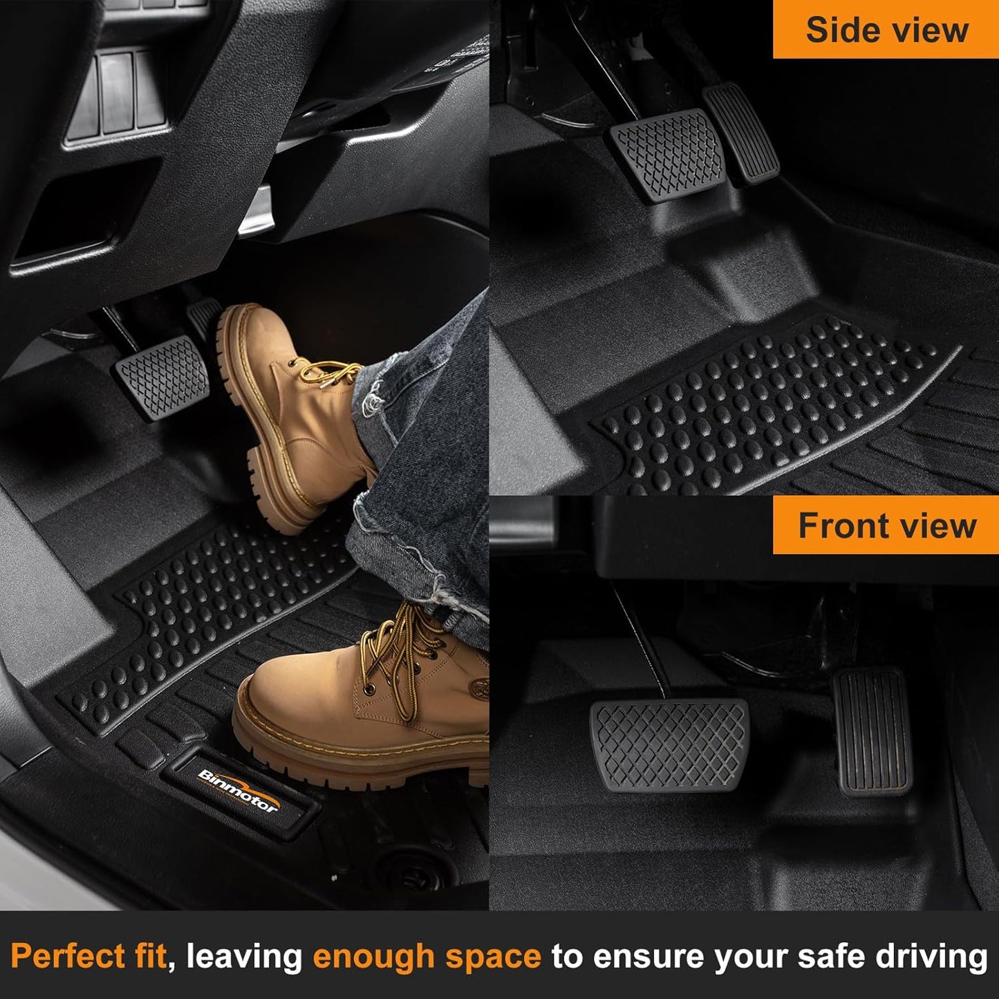 Binmotor-All Weather Floor Mats Custom Set for Ford Explorer 7 Seat 2020-2025, Heavy Duty TPE Car Floor Liners Explorer Accessories