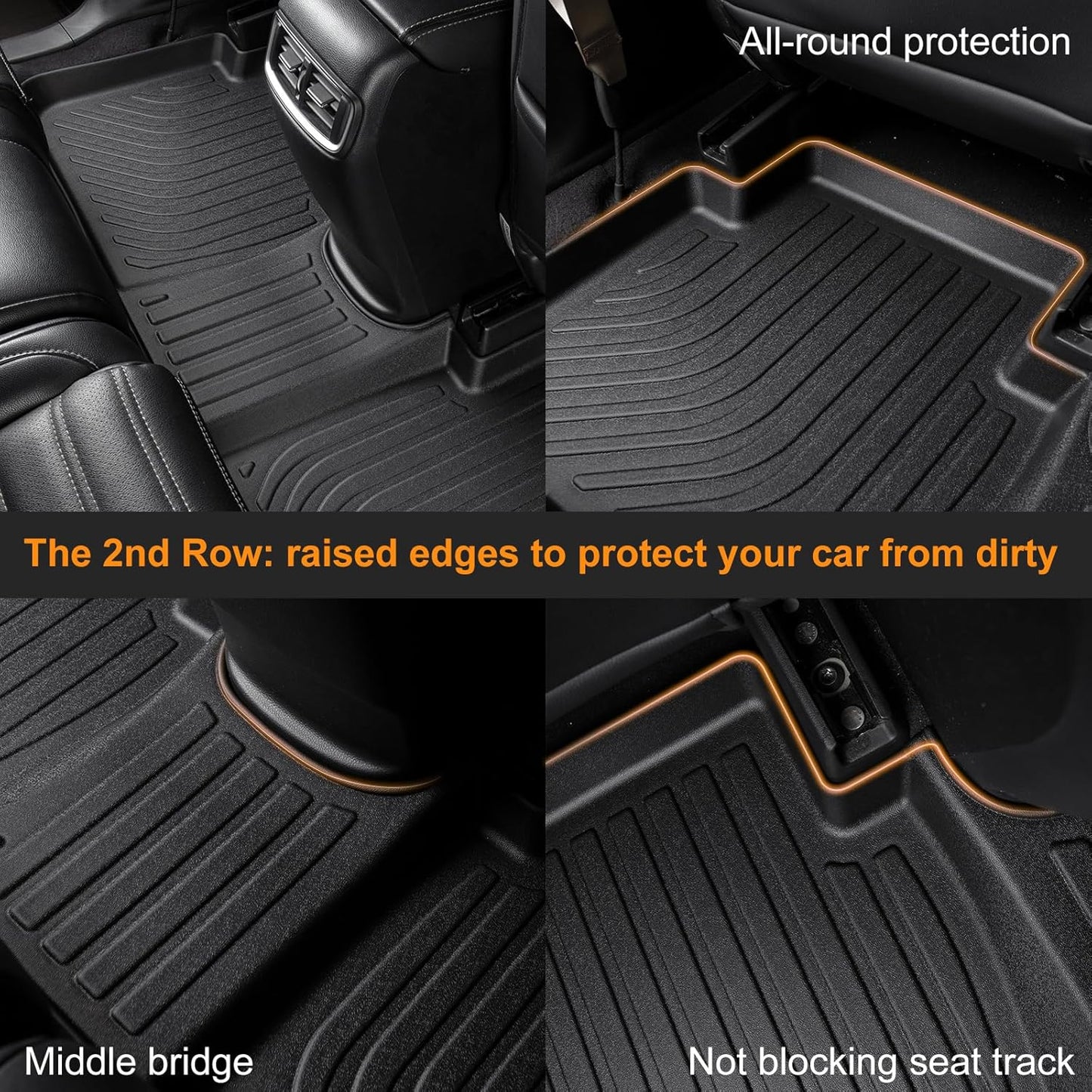 Binmotor-Floor Mats & Cargo Liner Set for Buick Envision 2021-2025, 2 Rows with Cargo Mat TPE Rubber Liners for Buick Envision Accessories Mats Trunk Mat-Black