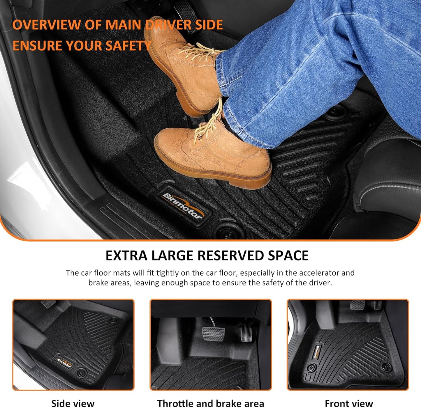 Binmotor-Floor Mats for Nissan Kicks 2025 2026(for for SV &SR & S), All Weather Car Floor Mat TPE Rubber Mats for Nissan Kicks Accessories 2025