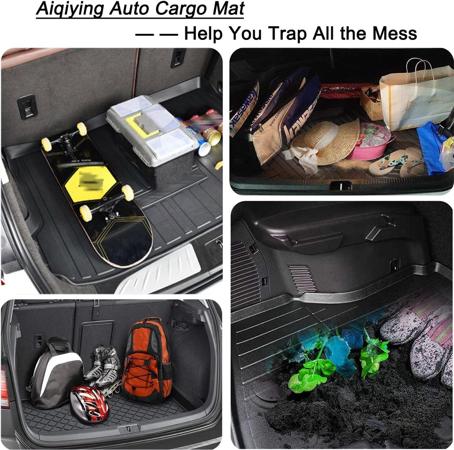 CRV Cargo Liners - All-Weather Waterproof Durable Custom-Fit 3D-Designed Protection Rear Trunk Tray Floor Mats Compatible with Honda CRV 2007-2016