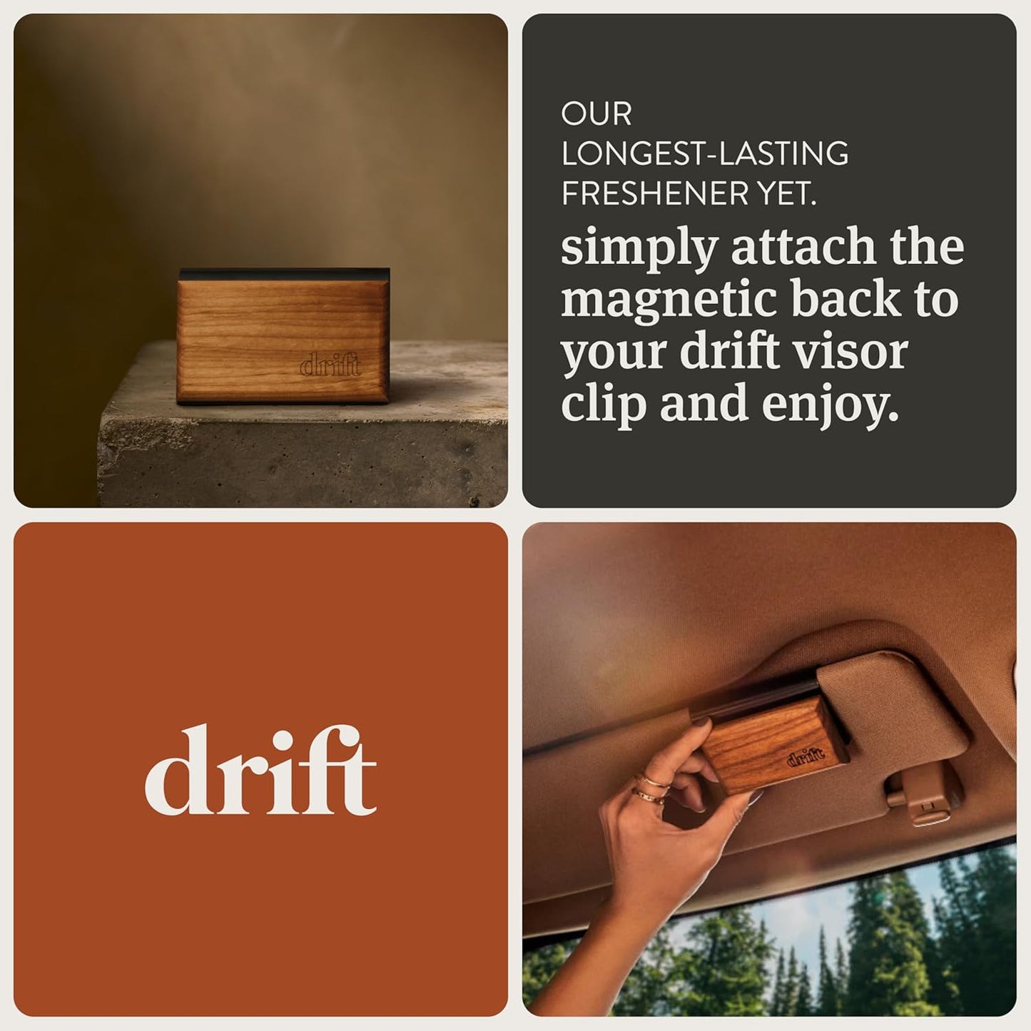 Drift Car Air Freshener - Wood Air Freshener - Car Odor Eliminator - Open Air Scent Starter Kit