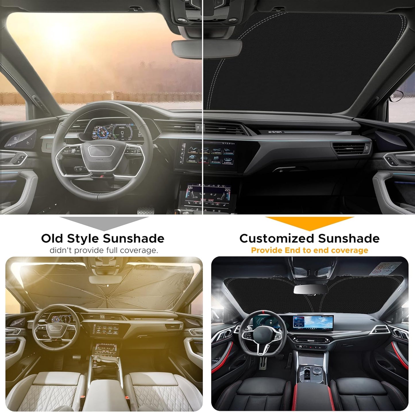 EcoNour Windshield Sun Shade Compatible for BMW X5 (2019–2025) | Custom Fit Front Window Shade for Midsize Luxury SUV | 4-Layer, 240T Sunshade Accessories | UV & Heat Blocker for X5 Windshield
