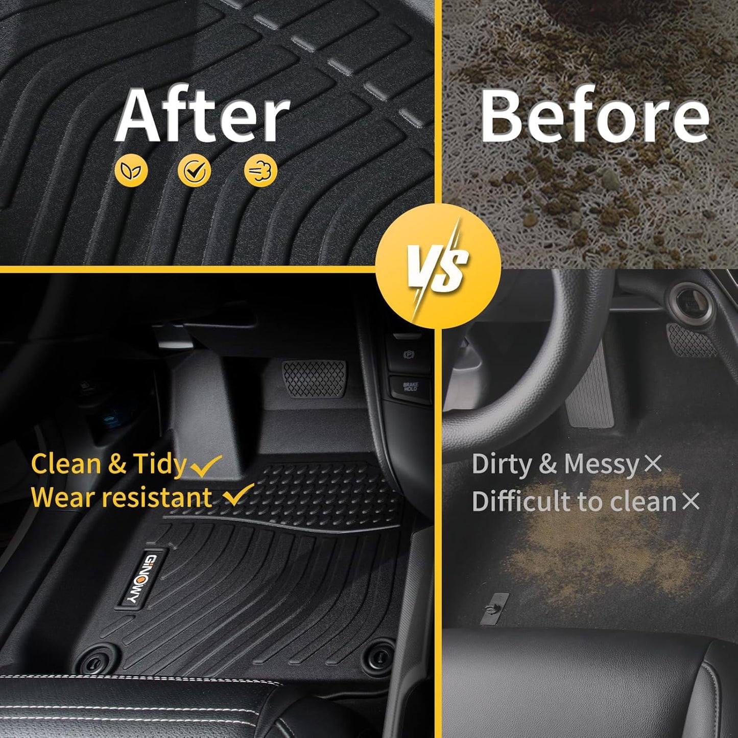 GINOWY-Floor Mats & Cargo Liner for BMW X3 2025, TPE All Weather X3 Car Floor Mats, X3 M50/30 xDrive Car Mats Non-Slip Trunk Mat Easy to Clean Floor Liners Accessories Black
