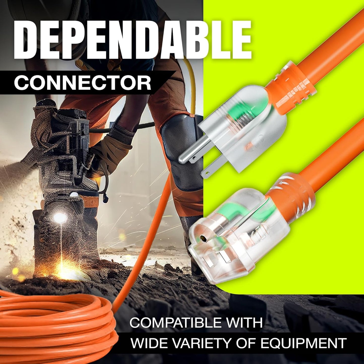 75ft Outdoor/Indoor Extension Cord 12/3 Gauge Extra Heavy Duty 3 Prong SJTW, Waterproof, Flexible Cold-Resistant Long Power Cord,15A 125V 1875W, Orange by LifeSupplyUSA