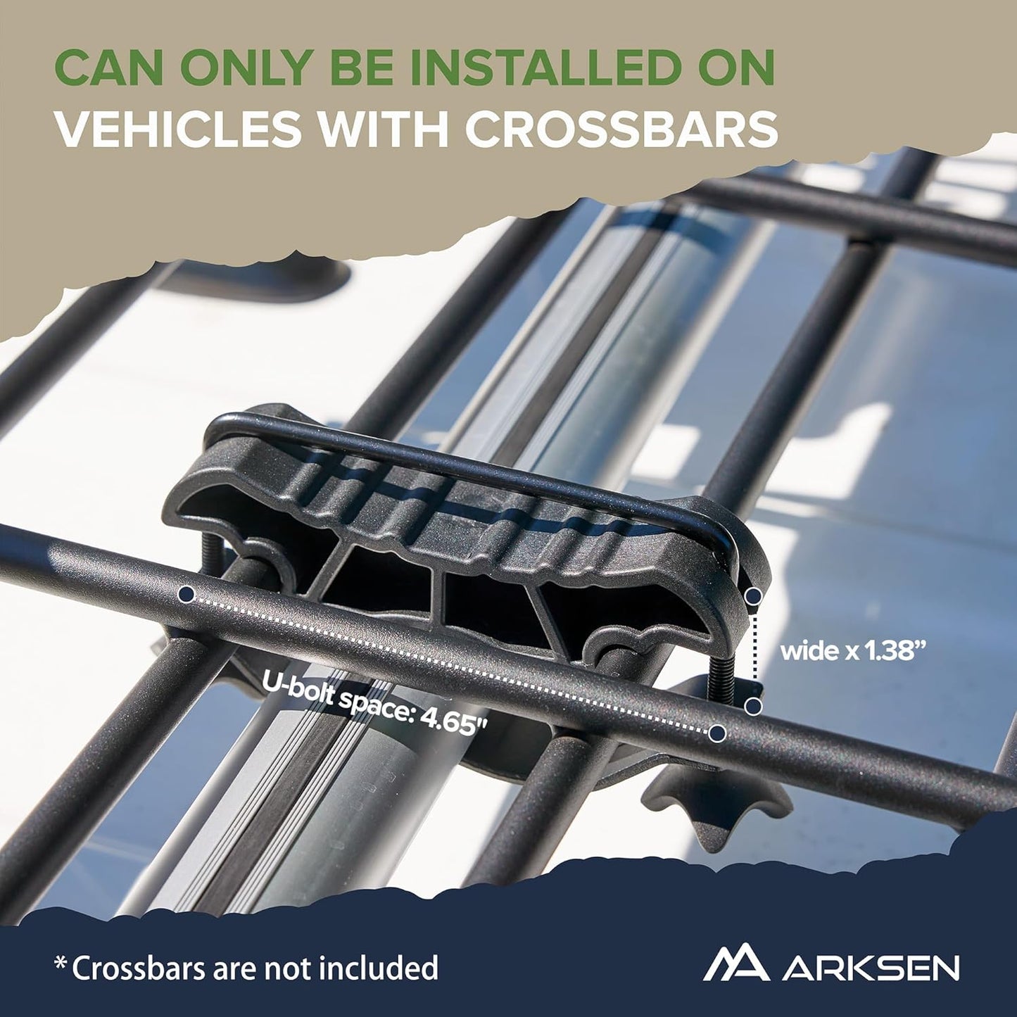 ARKSEN 64 x 39 x 6 Inch Universal 150LB Heavy Duty Roof Rack Cargo with Cargo Net, Car Top Luggage Holder Carrier Basket with Extension for SUV, Truck or RV Camping Storage Steel Construction