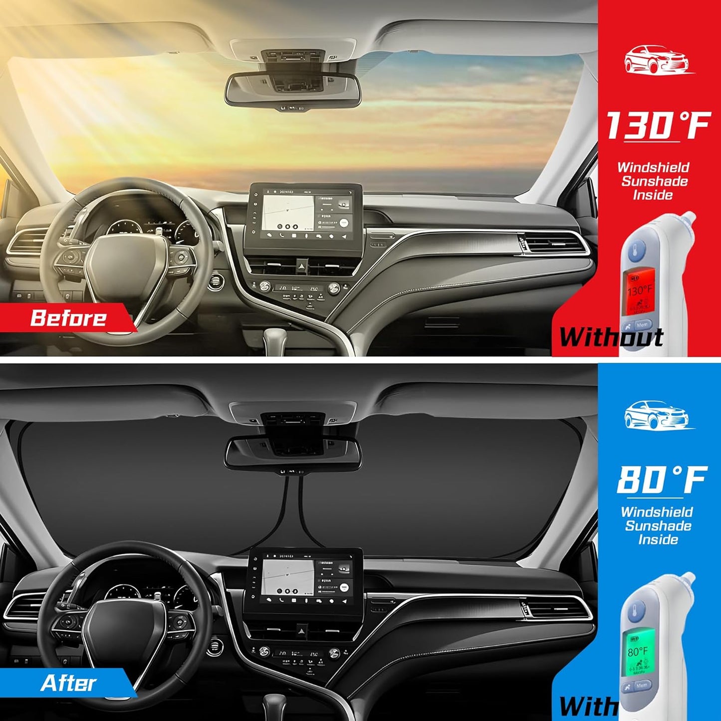 ARISMOTOR Windshield Sun Shade for Hy-undai Venue 2020-2025, Custom Fit Foldable Front Window Sunshade Sun Visor Protector, Block UV Rays Keep Your Car Cooler