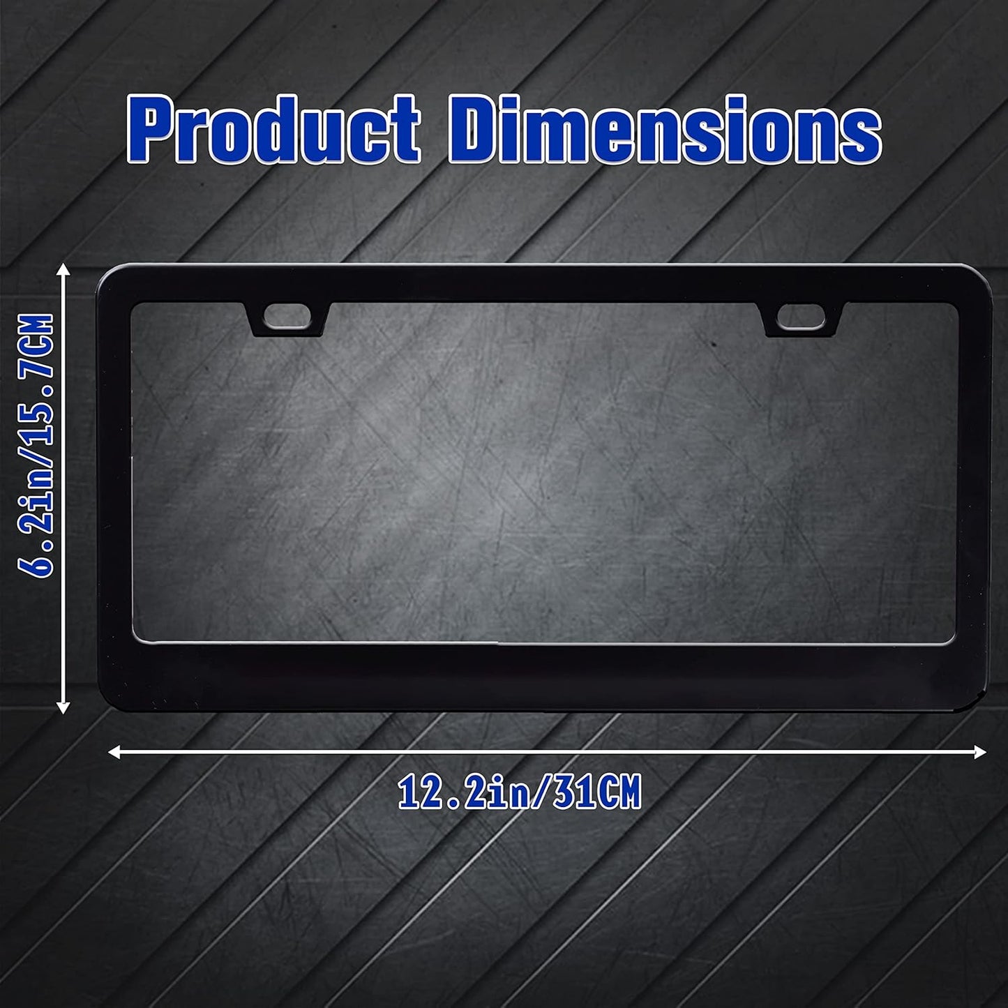 Black White Mountains License Plate Frame Mountain License Plate Frames Personalise Stainless Steel Funny Design Compatible with Standard License Plate Holder for USA Canada 6 X 12 Inch with Screws