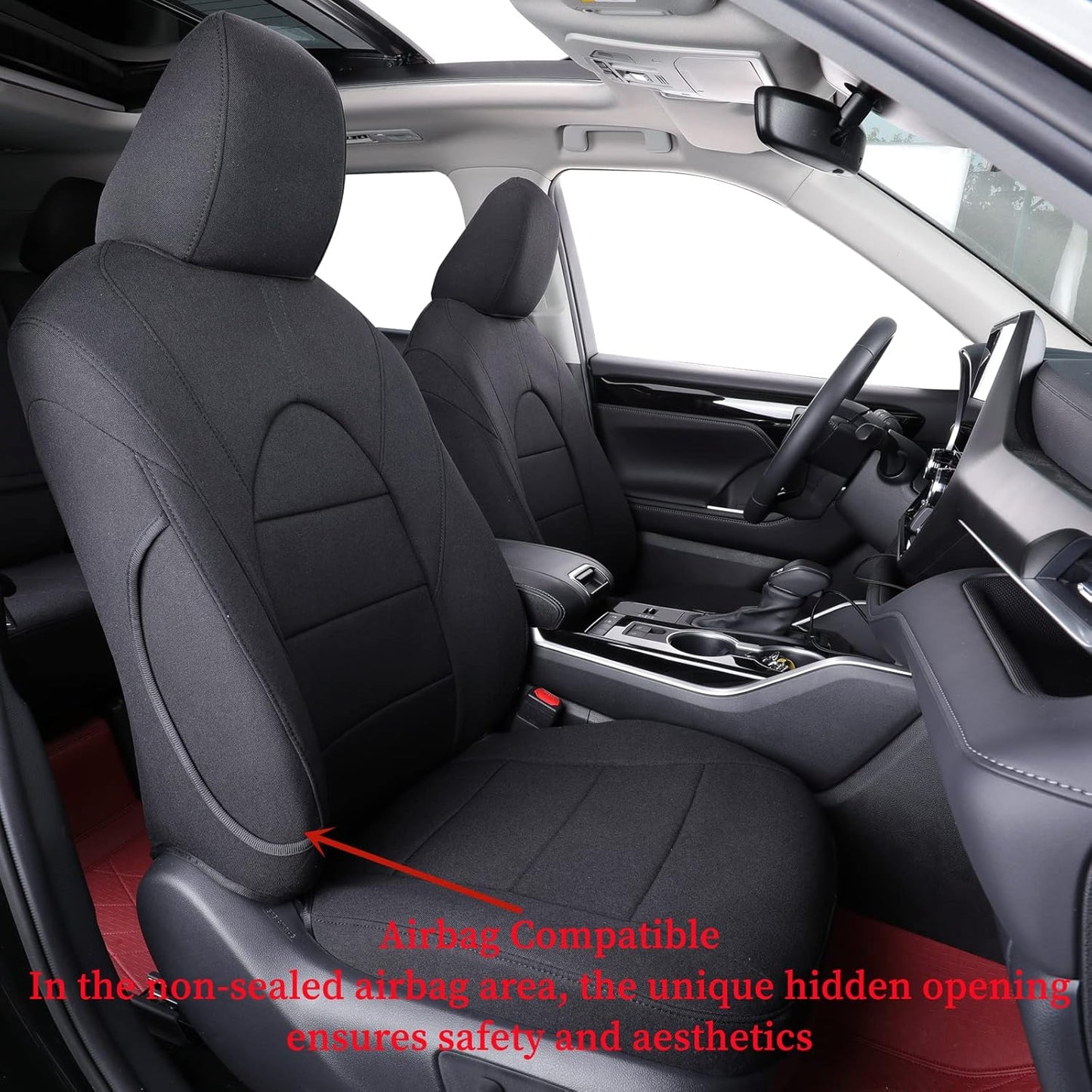 coverdream Custom Seat Covers Compatible with Select Toyota Camry Hybrid XLE,Hybrid XSE 2018 2019 2020 2021 2022 2023 Models (Black,Full Set)