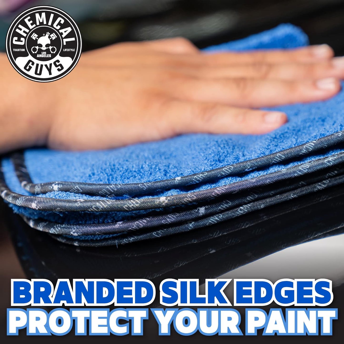 Chemical Guys MIC110003 Professional Grade Premium Microfiber Towels, Blue (16 Inch x 16 Inch) (Pack of 3) - Safe for Car Wash, Home Cleaning & Pet Drying Cloths