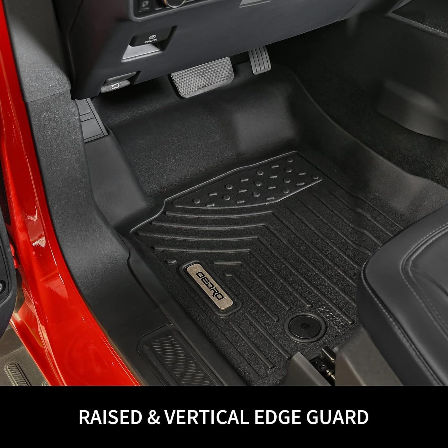 OEDRO Floor Mats Set Fit for 2018-2025 Jeep Wrangler JL Unlimited 4-Door(Not Fit for JK and 4XE), Includes 1st, 2nd Row & Rear Cargo Liners, Custom Fit TPE All Weather Car Floor Liner Set, Black