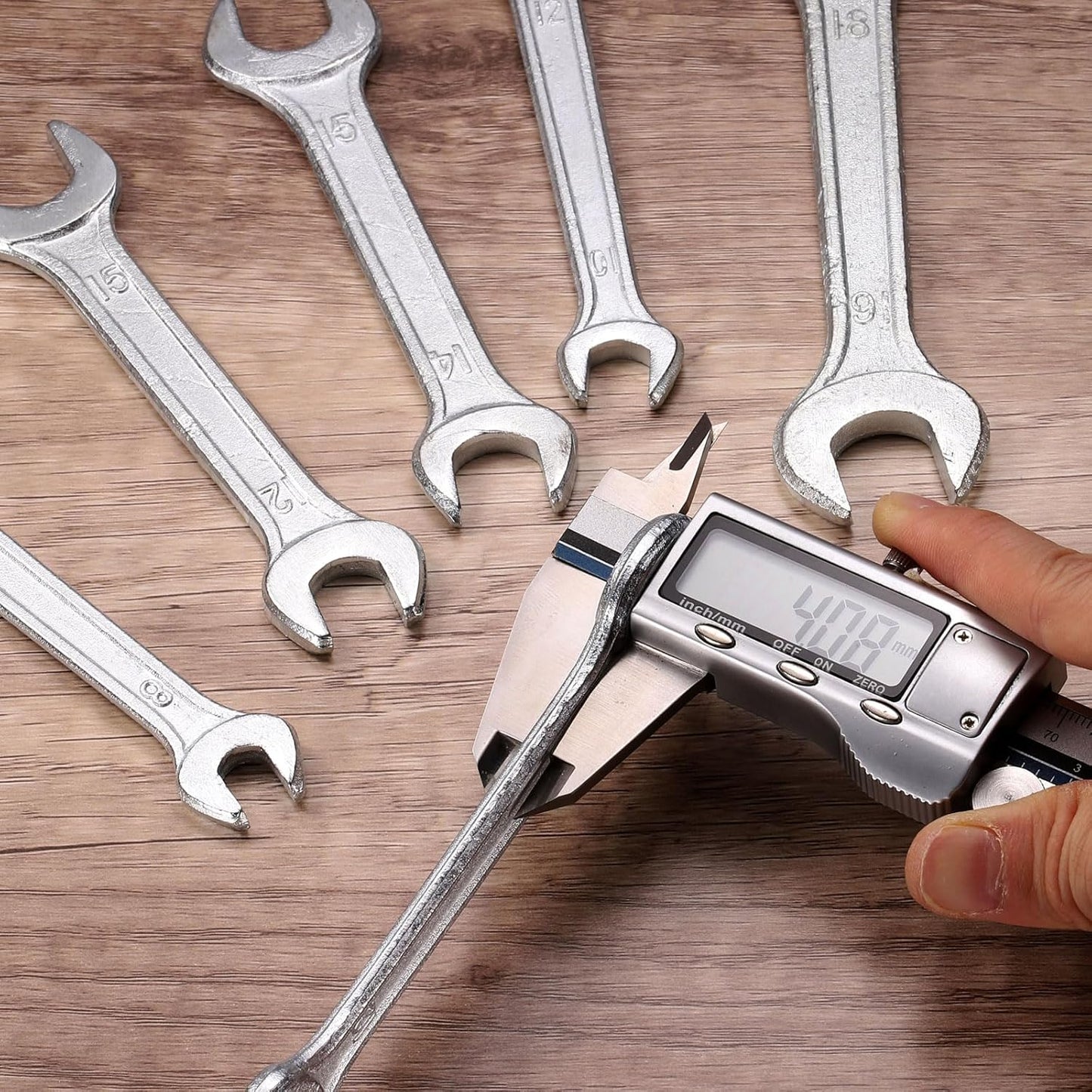 HARFINGTON 5pcs Double Open End Wrench 13mm x 16mm Metric 15 Degree Offset Angle Small Flat Head Wrench Galvanizing Open Ended Spanner for Automotive Repair Furniture Assembly