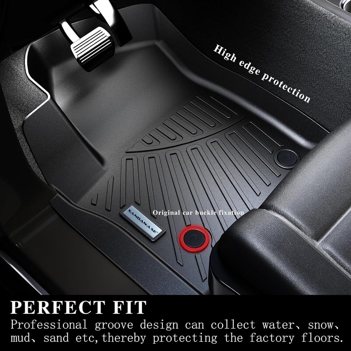 Floor Mats & Trunk Mat & Backrest Mat for 2012-2015 2016 Honda CR-V Not Fit CRV Touring & EX-L,TPE All Weather Protection 2 Rows Car Mats with Velcro Rear Seats Backrest
