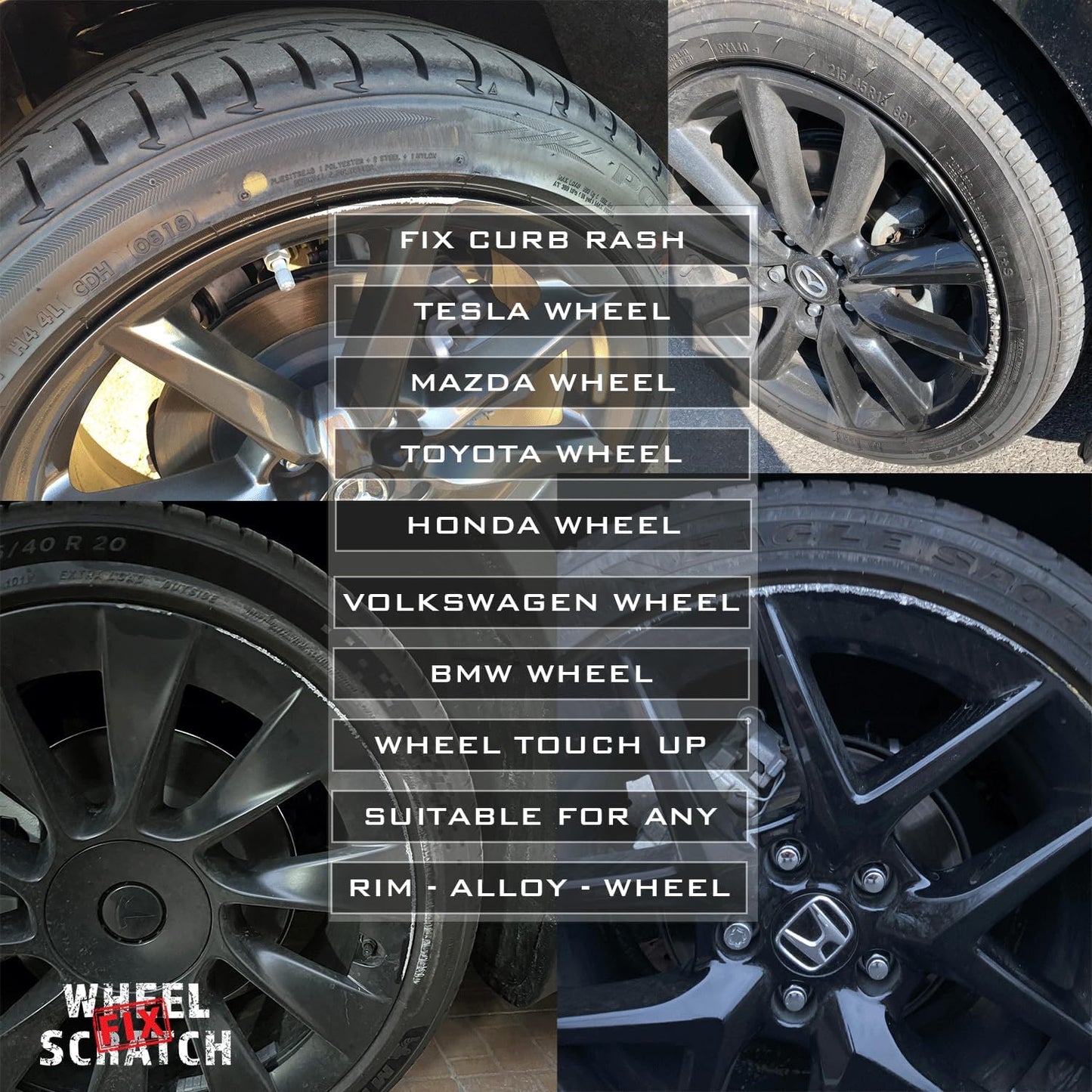 Gray Rim Touch Up Paint, Car Wheel Scratch Repair, Wheel Touch Up Paint Pen, curb rash repair, curb rim repair, Rim Alloy Gray Wheel Paint (Satin Dark Grey Pen Only)