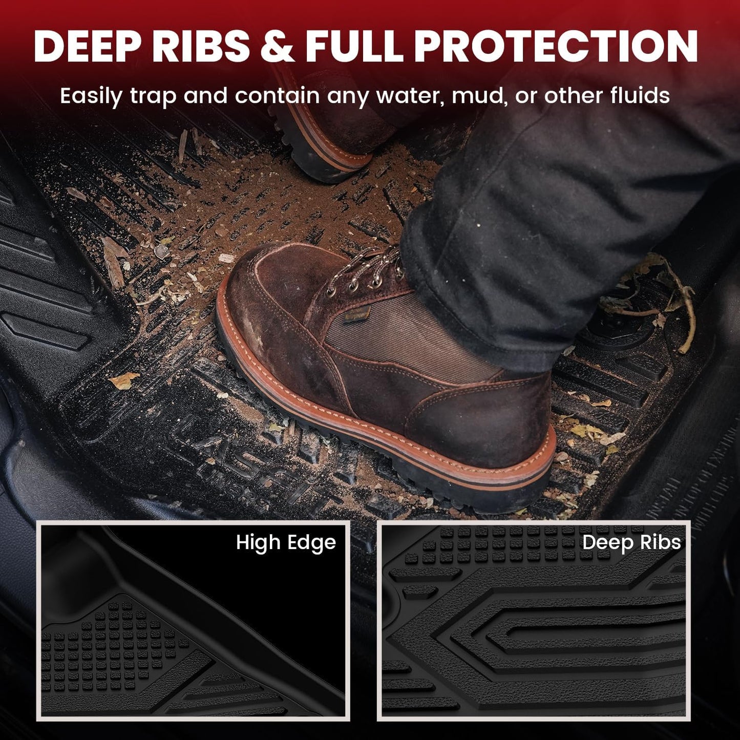 LASFIT Floor Mats & Cargo Liner for Honda HRV 2026 2025 2024 2023 (Gasoline & Hybrid) & for Acura ADX 2025, All Weather TPE Custom Fit HR-V Floor Liner Accessories, 1st & 2nd Row & Trunk Mat, Black