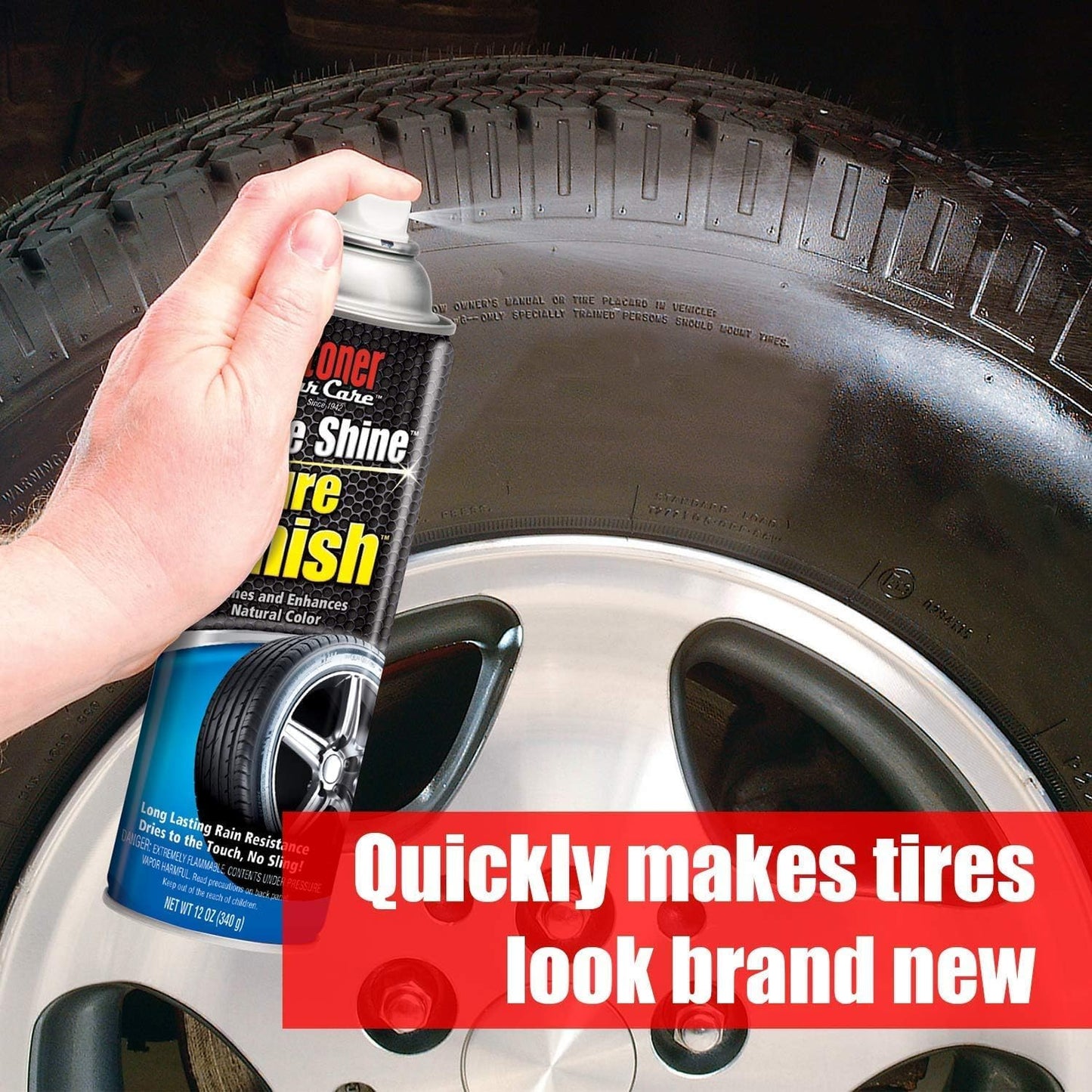 Stoner Car Care 91044-2PK Original More Shine Tire Finish for Tire and Wheel Care Creates a Long-Lasting, Rain-Resistant Tire Shine, Makes Faded Tires Look New, Non-Greasy Formula, 12 Oz, Pack of 2