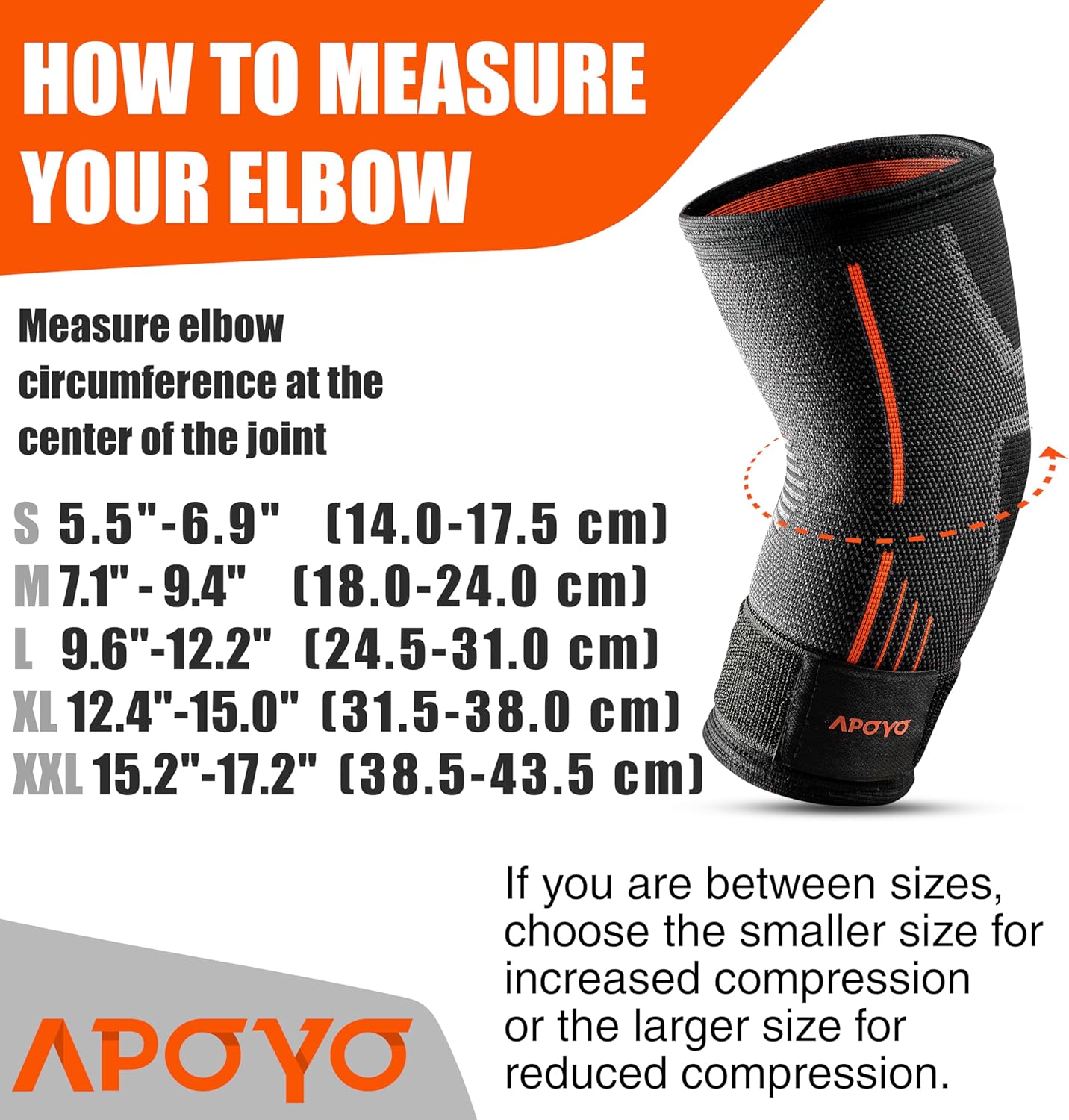 APOYO Elbow Brace for Tendonitis and Tennis Elbow, Compression Sleeve for Arthritis, Workouts, Reduce Joint Pain During Fitness Activity (Large)