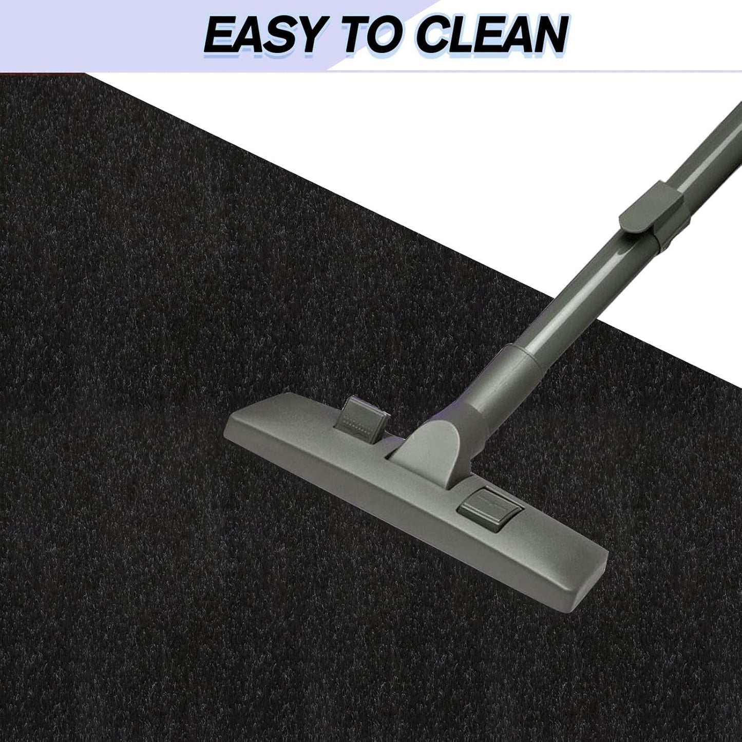 Custom Size Backed Non-Slip Area Rugs Runner, Easy Clean, Waterproof Runner Rugs for Hallway Entryway, Kitchen, Laundry, 3FT x 47FT, Black