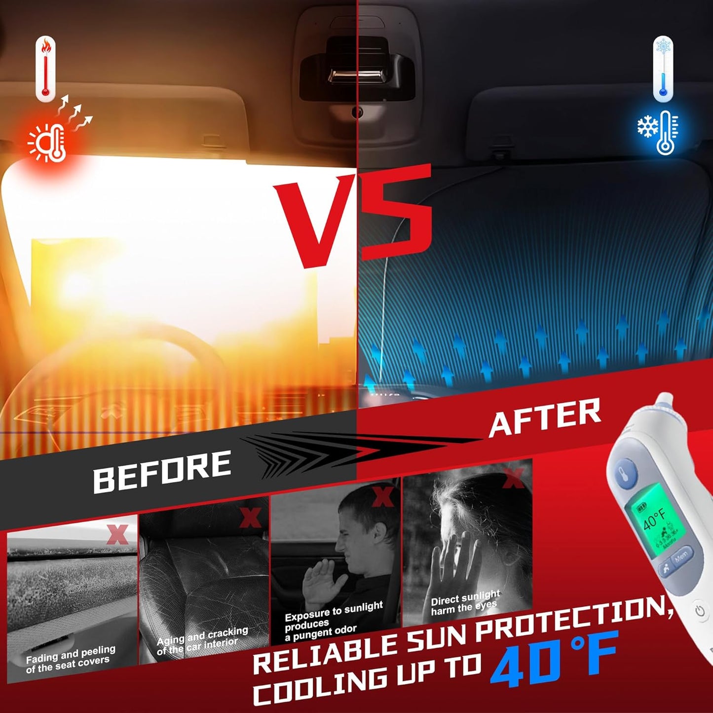 Windshield Sun Shade for 2024-2025 Che-vrolet/Chevy Blazer EV Foldable Sun Sunshade for Car Front Window Blocks UV Rays and Heat Automotive Interior Protector Custom Fit Accessories