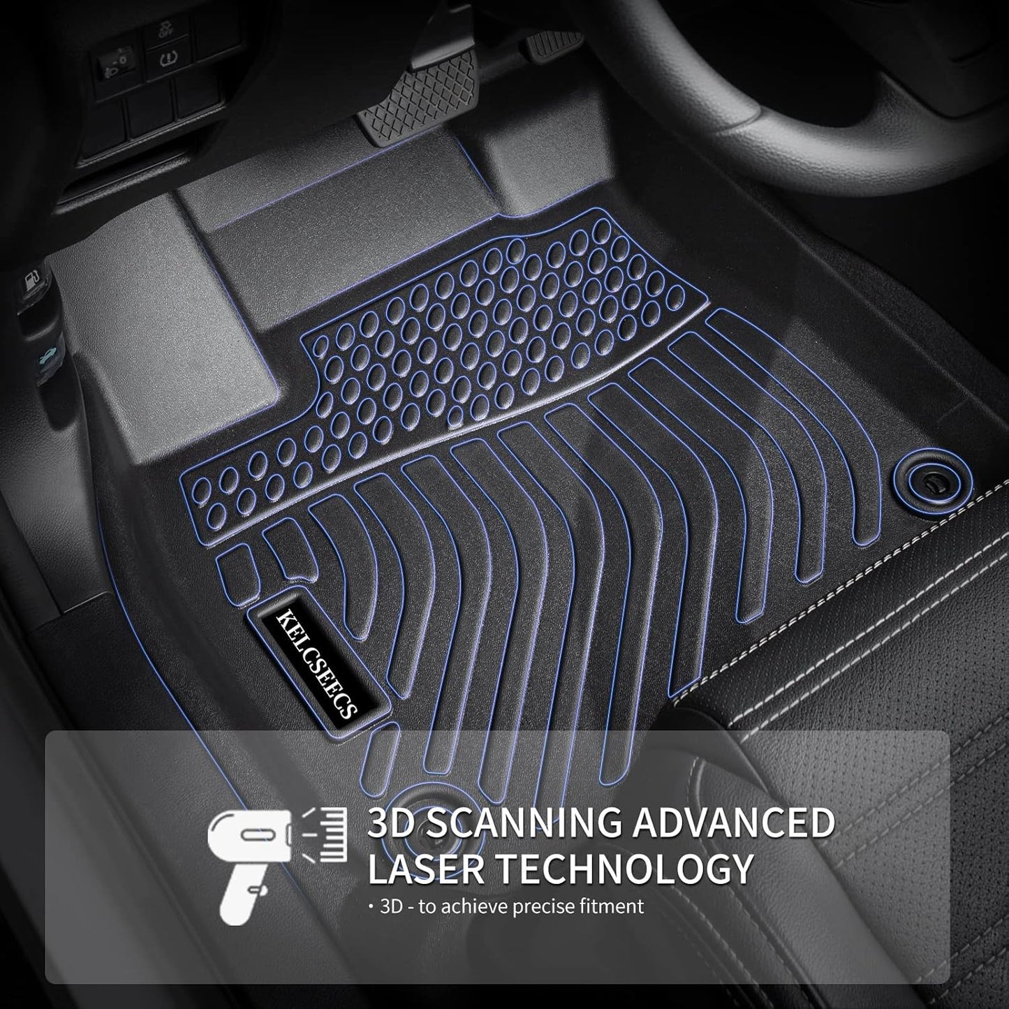 KELCSEECS® Floor Mats & Cargo Liner Custom for 2018-2022 Honda Accord/Honda Accord Hybrid All Weather Protection TPE Floor Liners Front& Rear Row Full Set Accessories Black