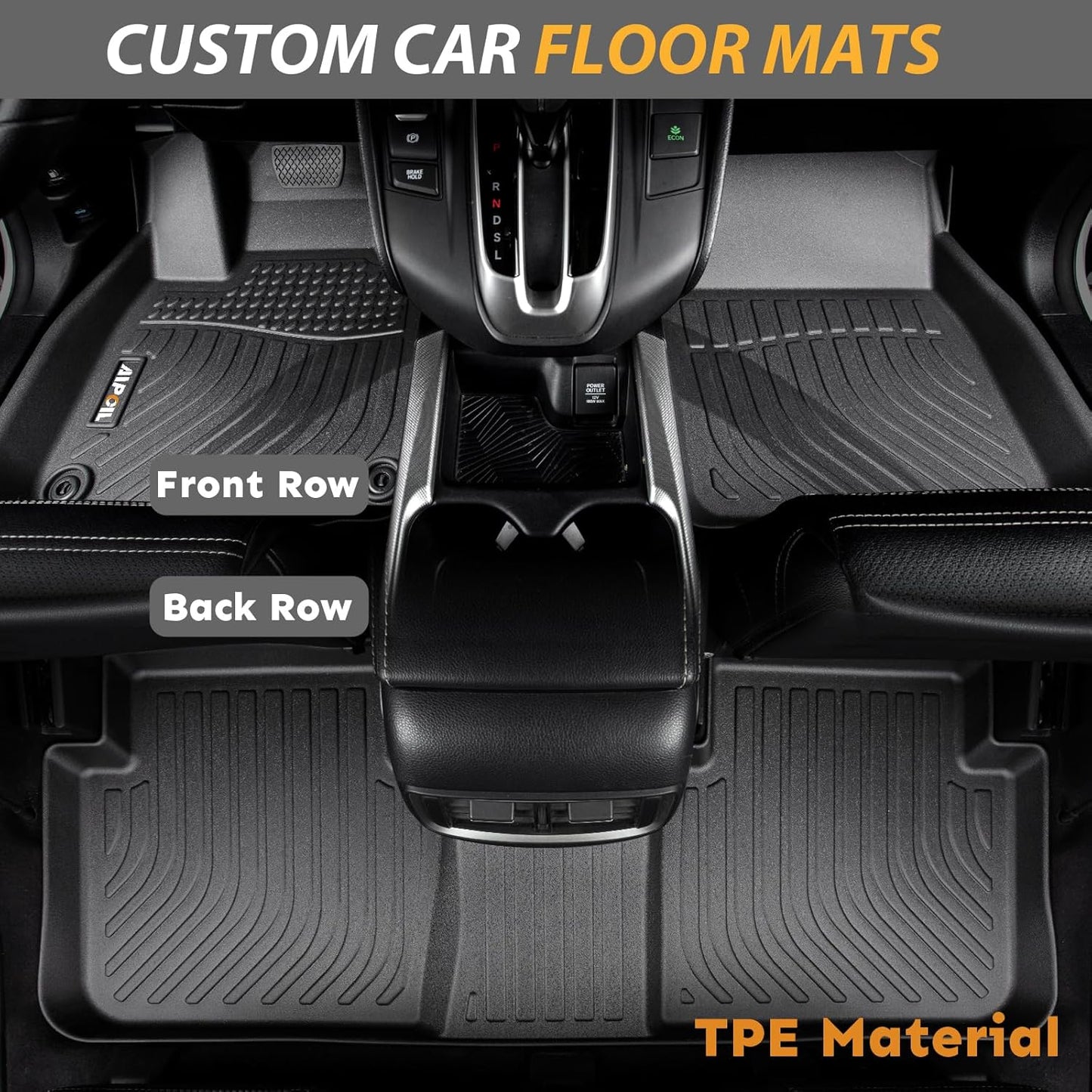 AIPOIL® Floor Mats & Cargo Liner Set for 2013-2015 Acura RDX All Weather Protection TPE Anti-Slip Automotive Full Set Custom Car Mats Accessories - Black