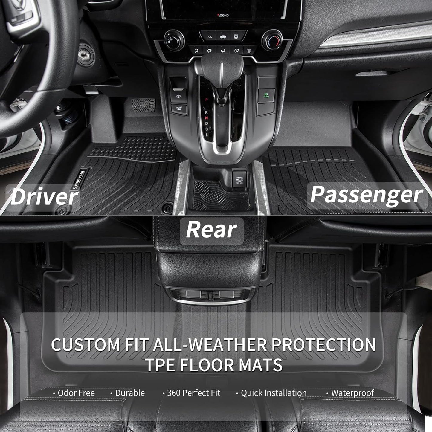 KELCSEECS® Floor Mats & Cargo Liner Custom for Acura RDX 2025 2024 2023 2022 2021 2020 2019,All Weather Protection TPE Floor Liners Front& Rear Row Full Set Acura RDX Accessories Black