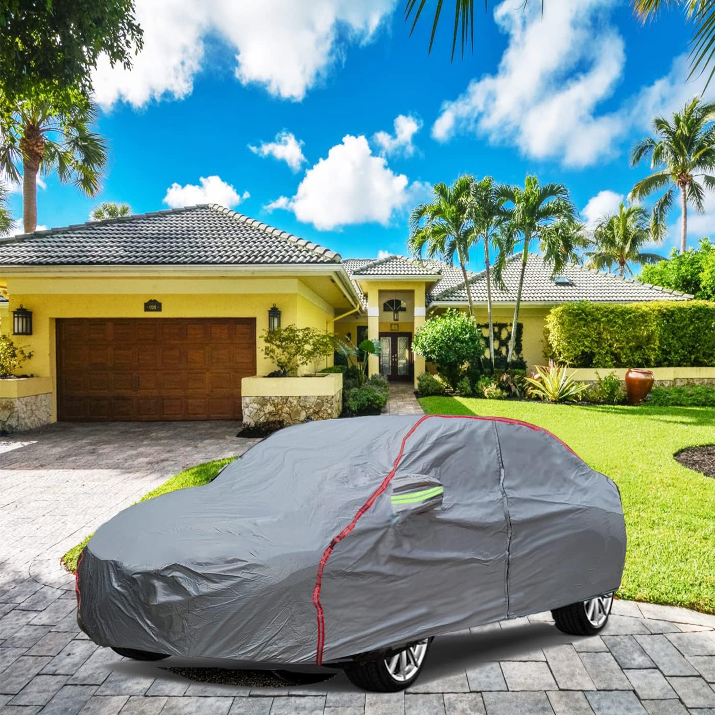 Waterproof Zipper Doors Pickup Car Cover, Ram 1500 2500/ Chevy Avalanche Silverado 1500/ F-150 F-250 Dodge D100 D200, Sunscreen UV Prevention Snowproof Wind, for Indoor Outdoor,for 213"-237",C8
