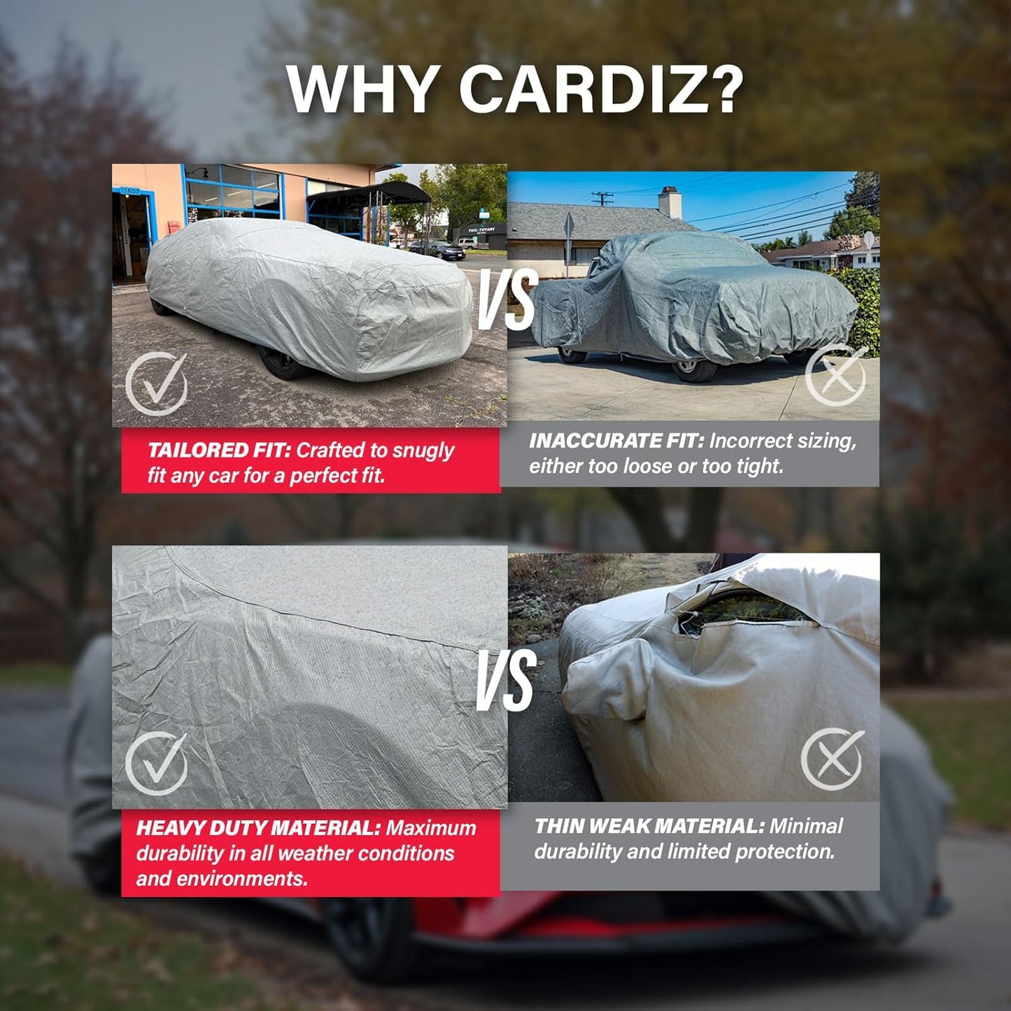 Supreme Full Car Cover - Semi Custom Fit for Equinox 2005-2009 SUV 4-Door | All-Weather Protection: Waterproof, Dustproof, Windproof, UV-Resistant | Includes Accessories