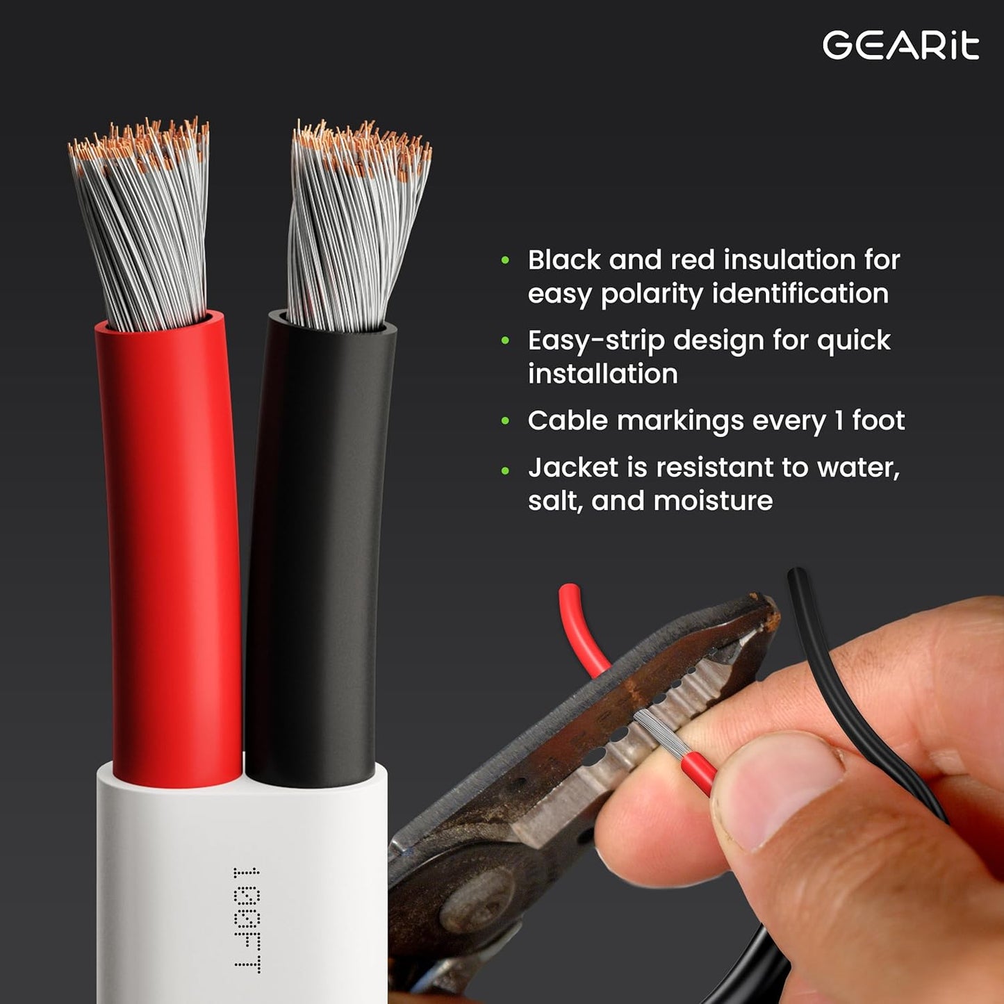 GEARit 10 Gauge Marine Wire, 10/2 AWG (50ft) Marine Grade Tinned Copper Oxygen Free, Duplex 2-Conductor Insulated Red & Black Electrical Cable for Boat, Automotive, RV, Camper, Trailer