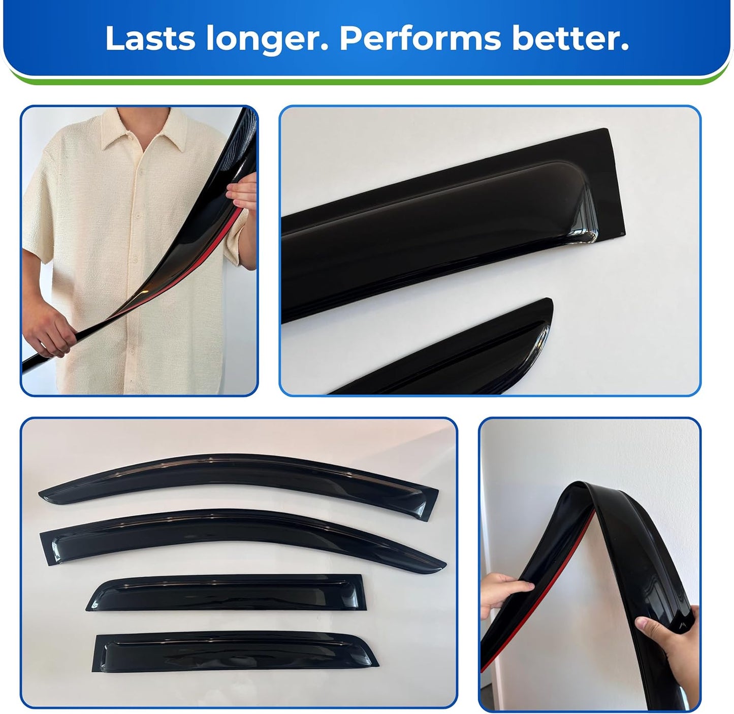 KPY Window Visor Compatible with Honda Civic Coupe 1996-2000, 2PC Rain Guard Side Window Vent Deflectors Tape-On Style, 1996 1997 1998 1999 2000
