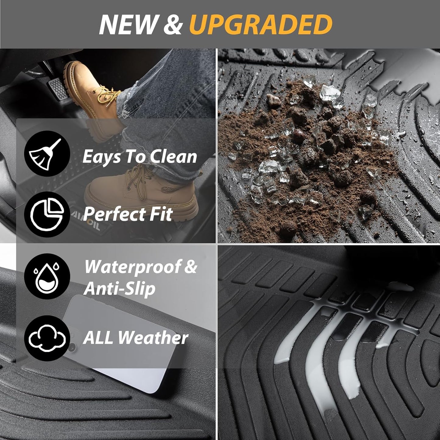 AIPOIL® Floor Mats & Cargo Liner Set for 2025 Mazda CX-70 & CX-70 PHEV All Weather Protection Full Set Automobile mats Accessories, Black