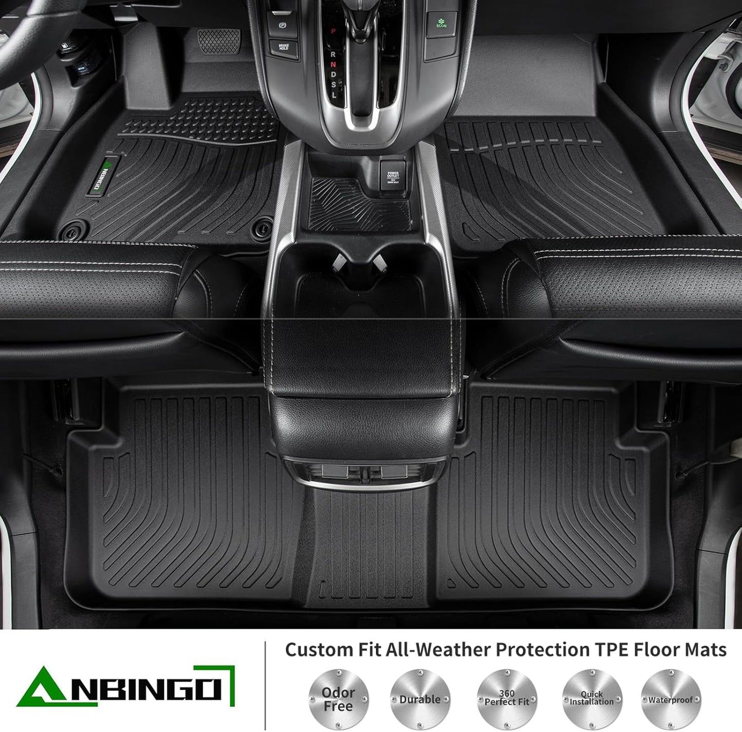 ANBINGO® All Weather Floor Mats for Chevy Trailblazer AWD 2026 2025 2024 2023 2022 2021 & Cargo Liner for Trailblazer AWD (Cargo Tray in Upper Deck Position) Set - Black