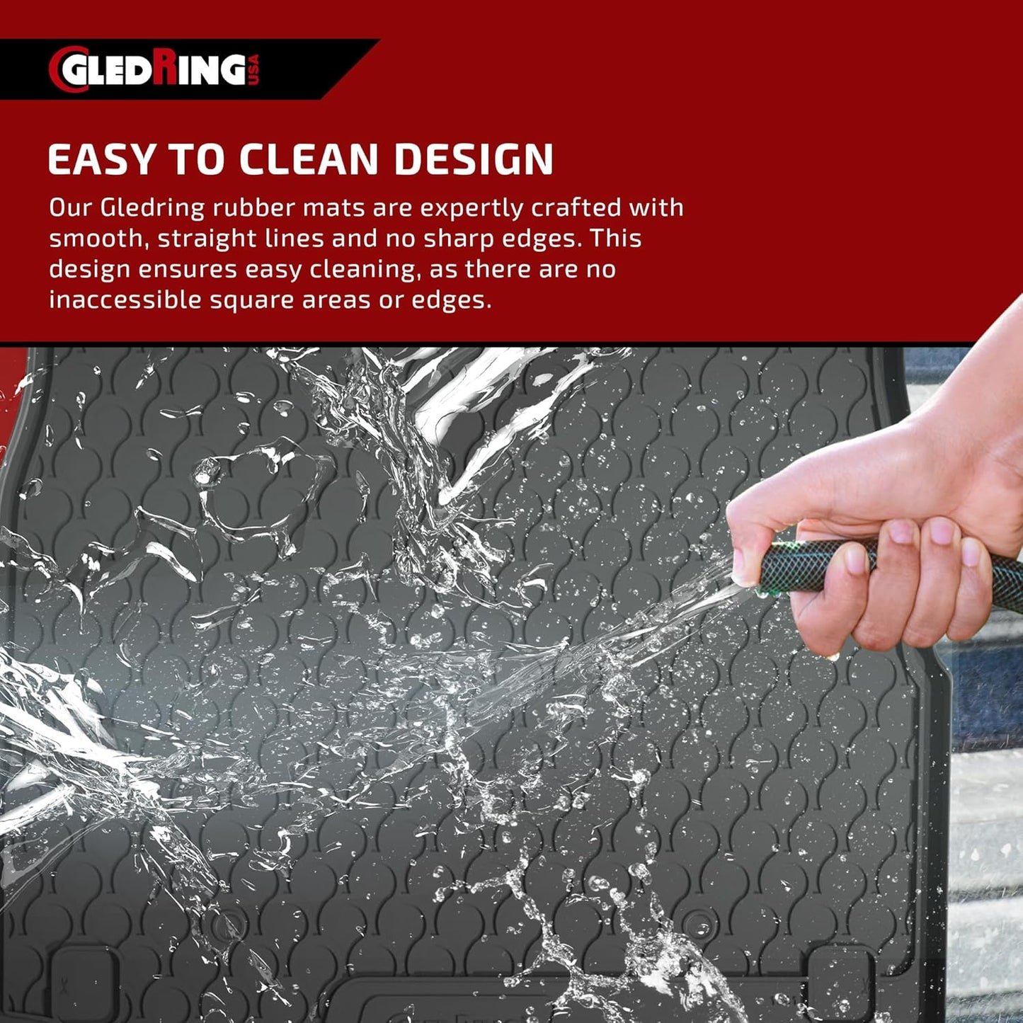 Gledring USA Custom Fit All-Weather Rubber Floor Mats Intended for Toyota Prius & Prius Plug-in Hybrid 2012-2015, No Trimming Required, Tailored Custom Fit, Protects from Rain, Mud & Snow