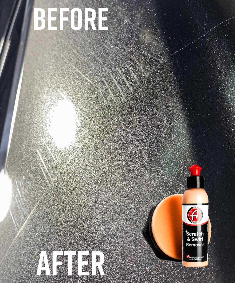 Adam's Polishes Car Scratch & Swirl Remover Hand Correction System | Remove & Restore Paint Transfer, Minor Imperfections, & Oxidation | Paired with Orange Compound Correction Pad Applicator (4oz)