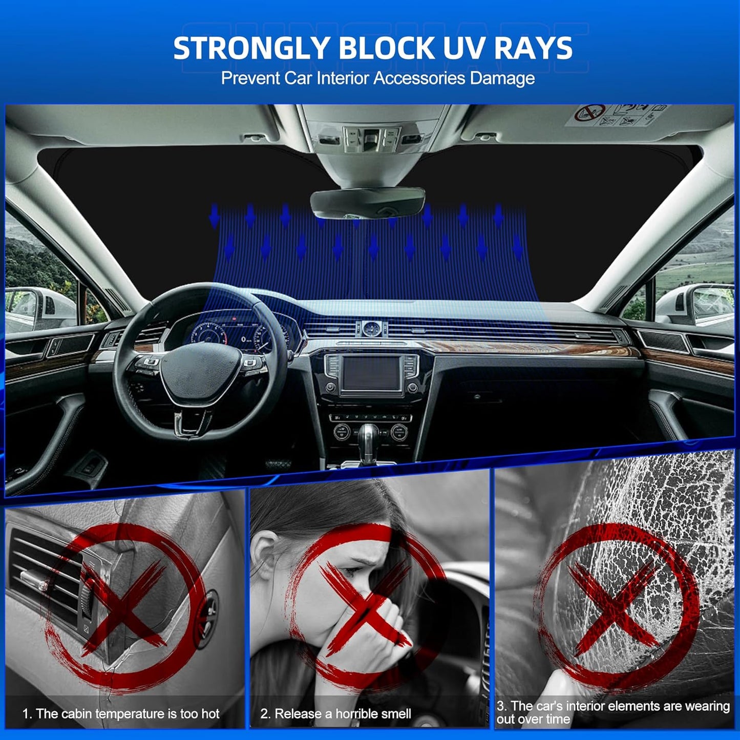 Windshield Sun Shade for Kia Sportage 2023-2025 2026 Foldable Sunshade Custom Fit Front Window Car Interior Accessories Protector Blocks UV Rays